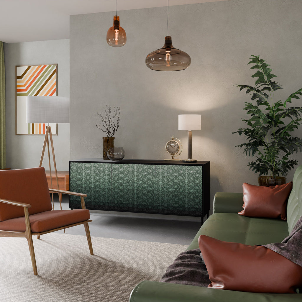 Buffet 3 portes ORNAMENTAL GLIMMER en finition noire