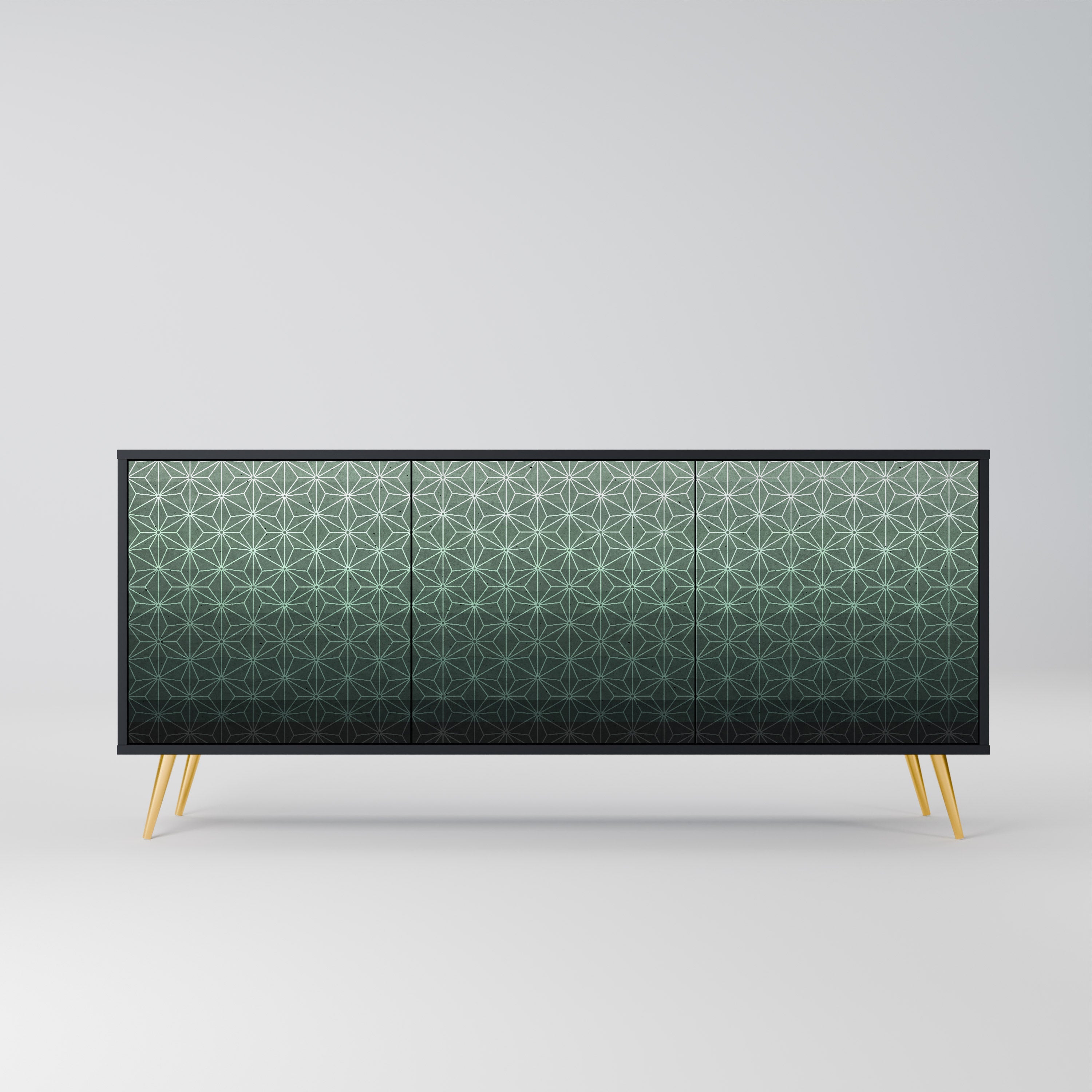 Buffet 3 portes ORNAMENTAL GLIMMER en finition noire