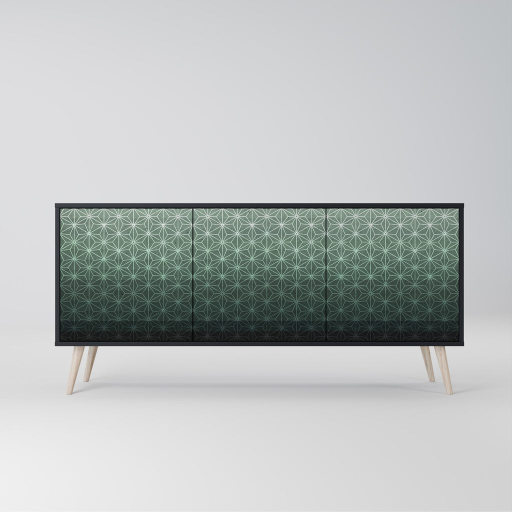 Buffet 3 portes ORNAMENTAL GLIMMER en finition noire