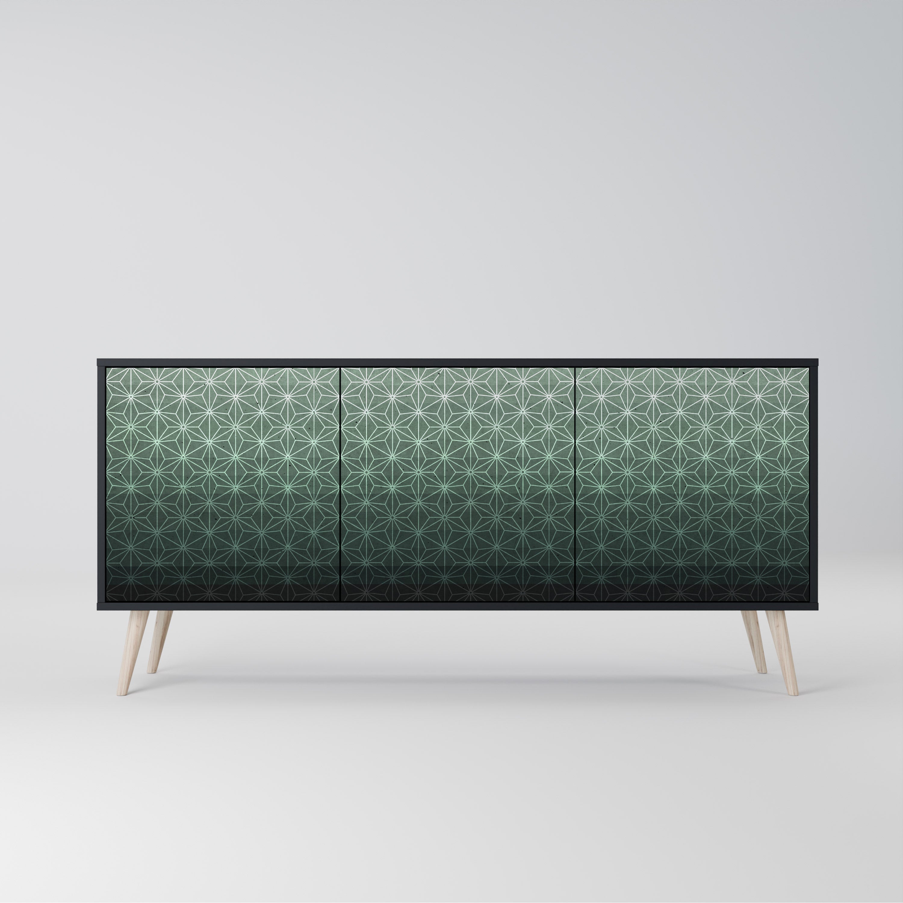 Buffet 3 portes ORNAMENTAL GLIMMER en finition noire