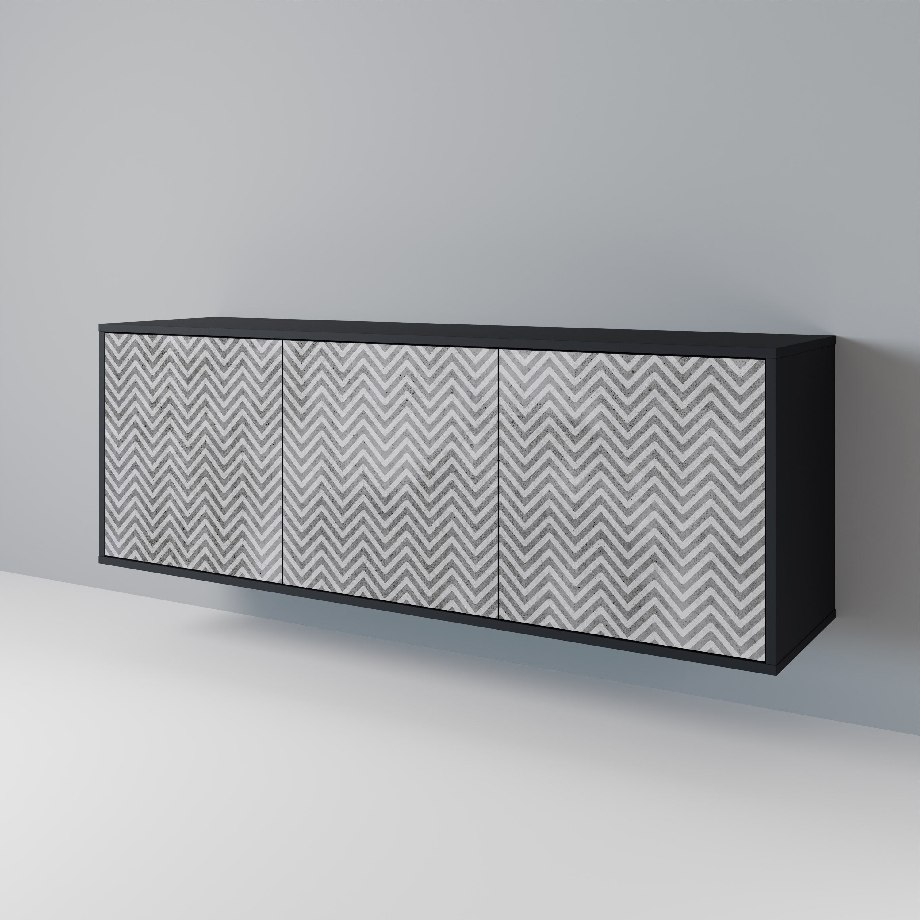 CONCRETE ZIG ZAG 3-Door Sideboard