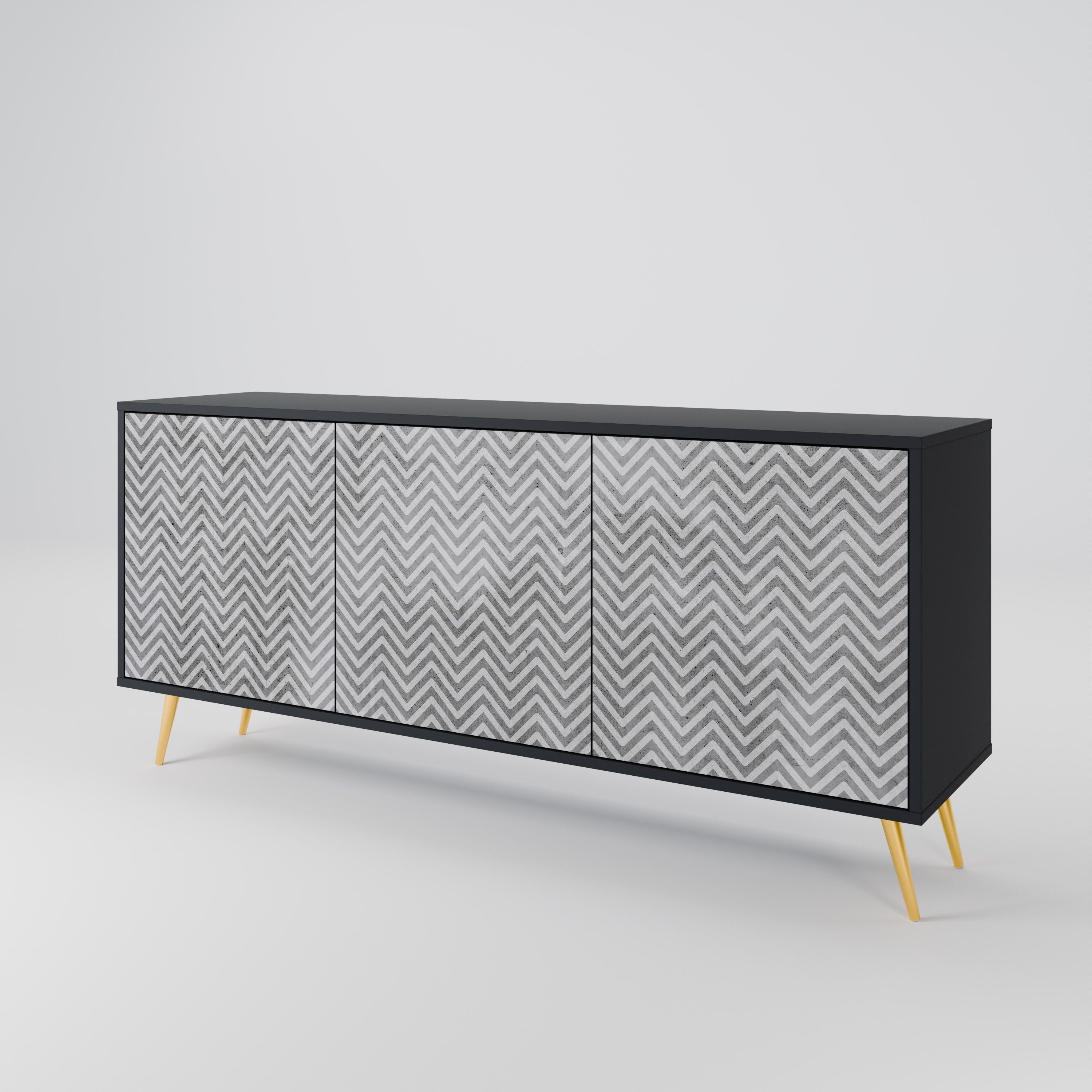 CONCRETE ZIG ZAG 3-Door Sideboard