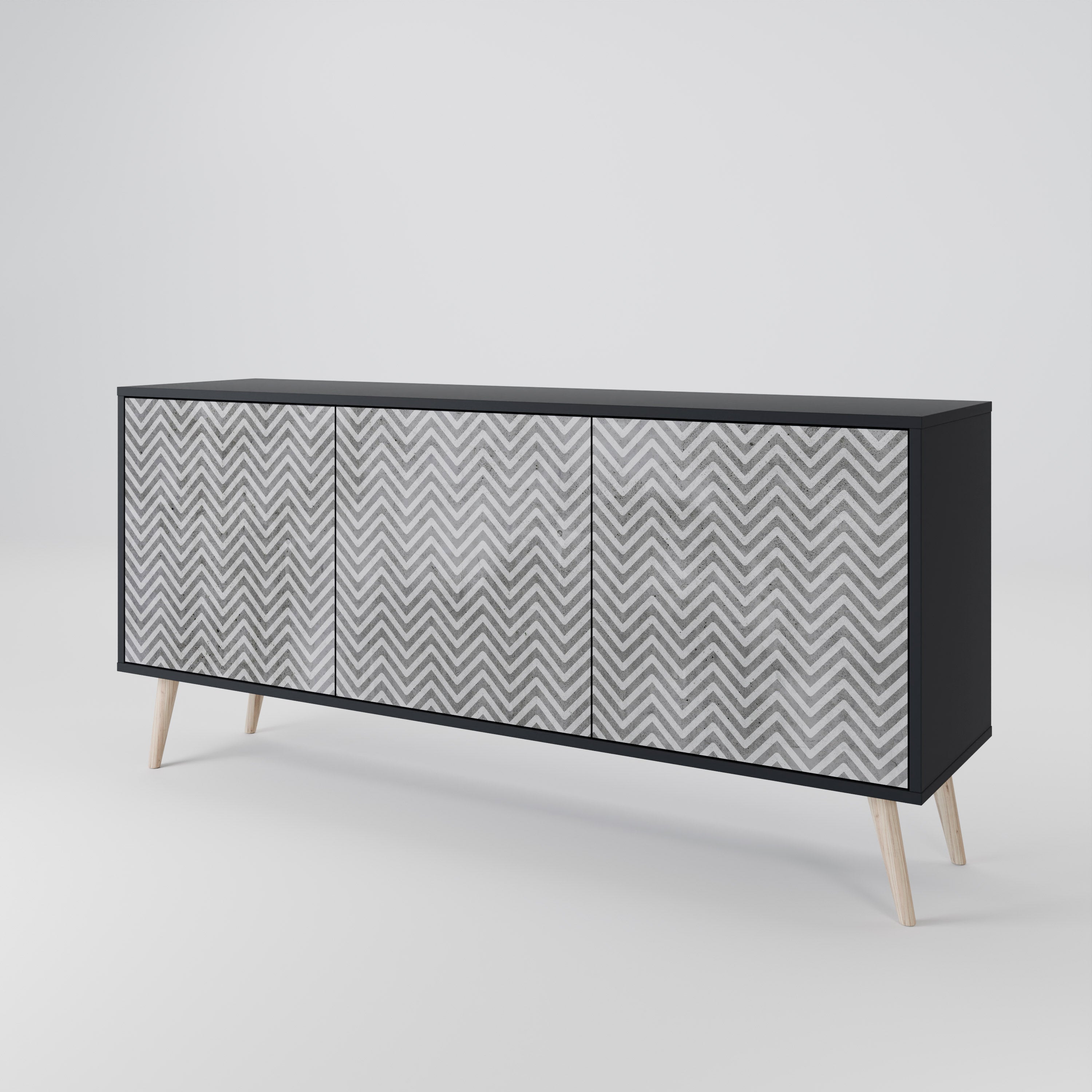 CONCRETE ZIG ZAG 3-Door Sideboard