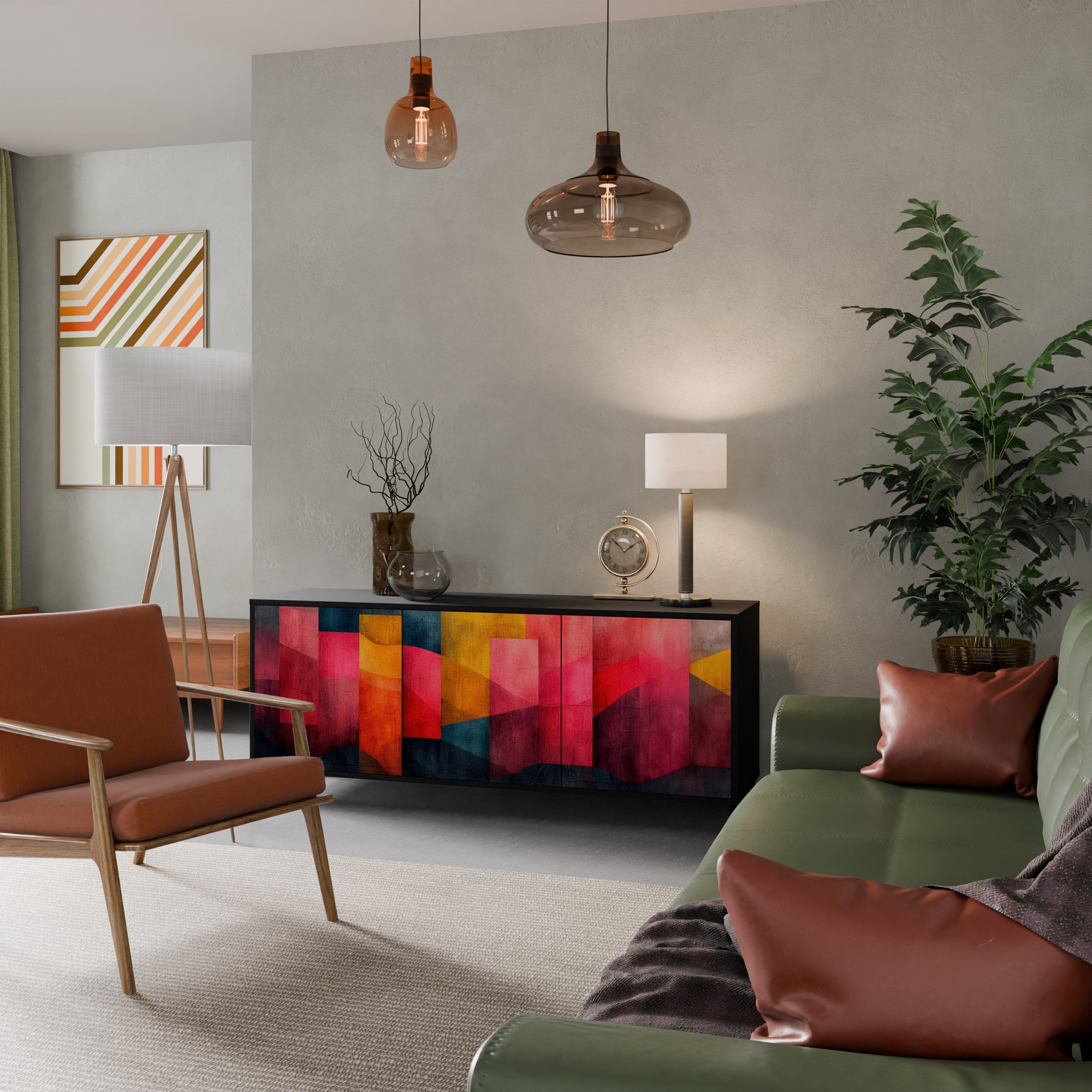 Buffet 3 portes COLORFUL SOUNDS en finition noire