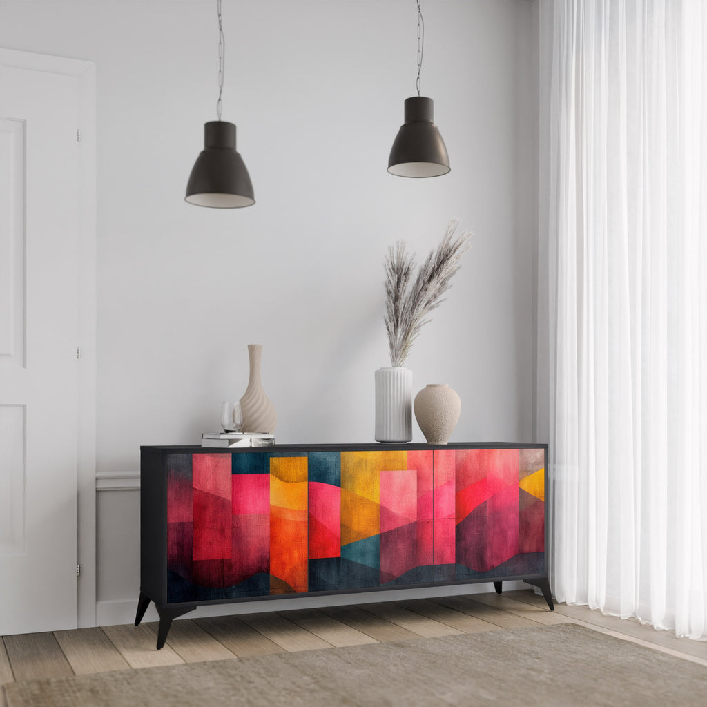 Buffet 3 portes COLORFUL SOUNDS en finition noire