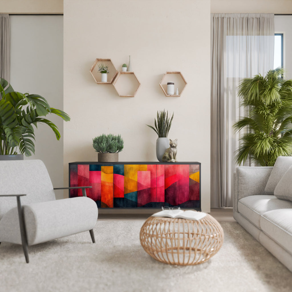 Buffet 3 portes COLORFUL SOUNDS en finition noire