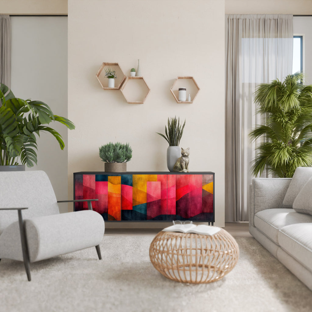 Buffet 3 portes COLORFUL SOUNDS en finition noire