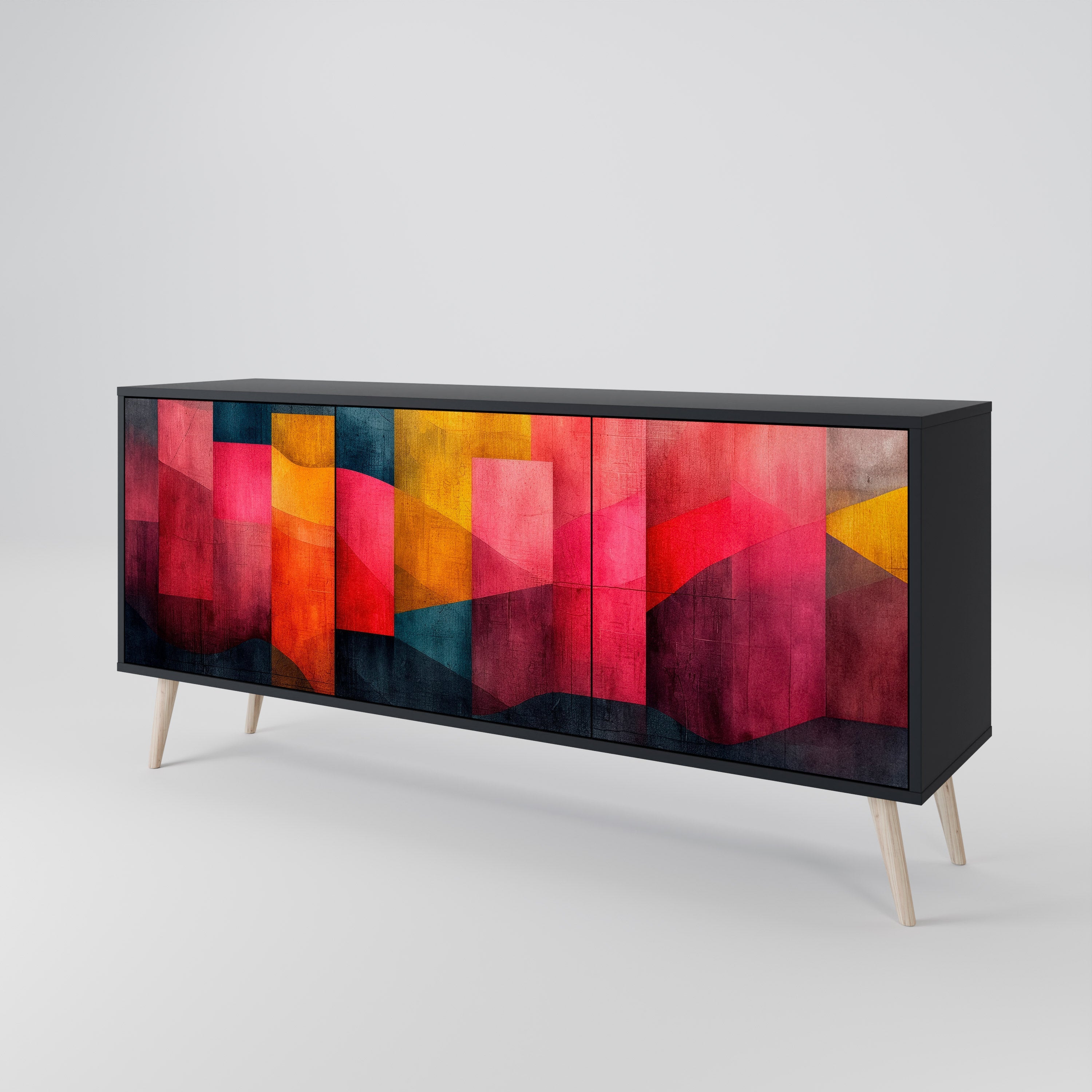 Buffet 3 portes COLORFUL SOUNDS en finition noire