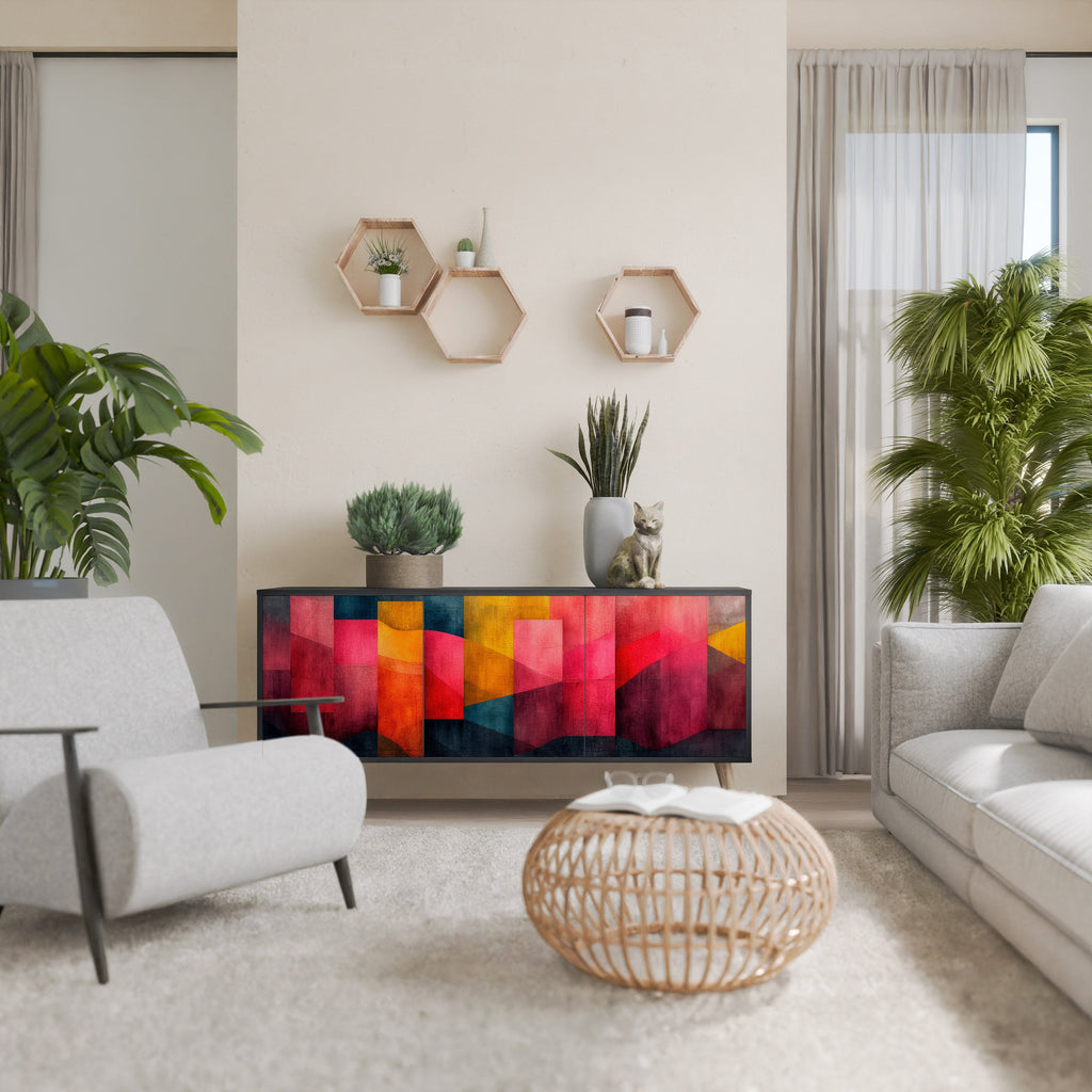 Buffet 3 portes COLORFUL SOUNDS en finition noire