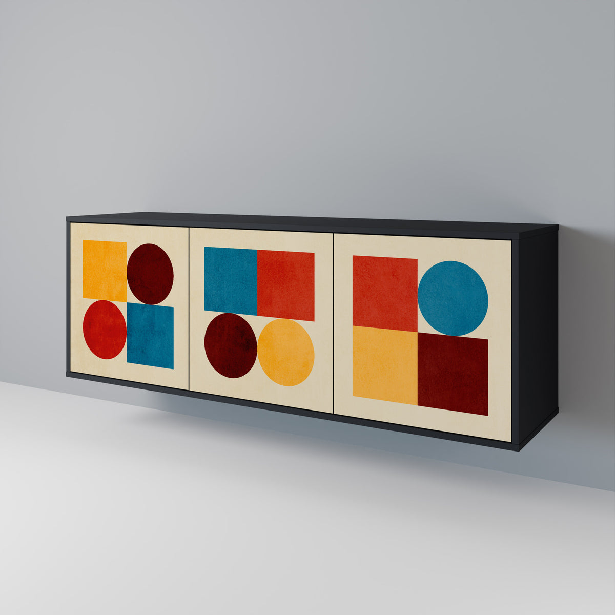 GEOMETRIC PUZZLE 3-Door Sideboard