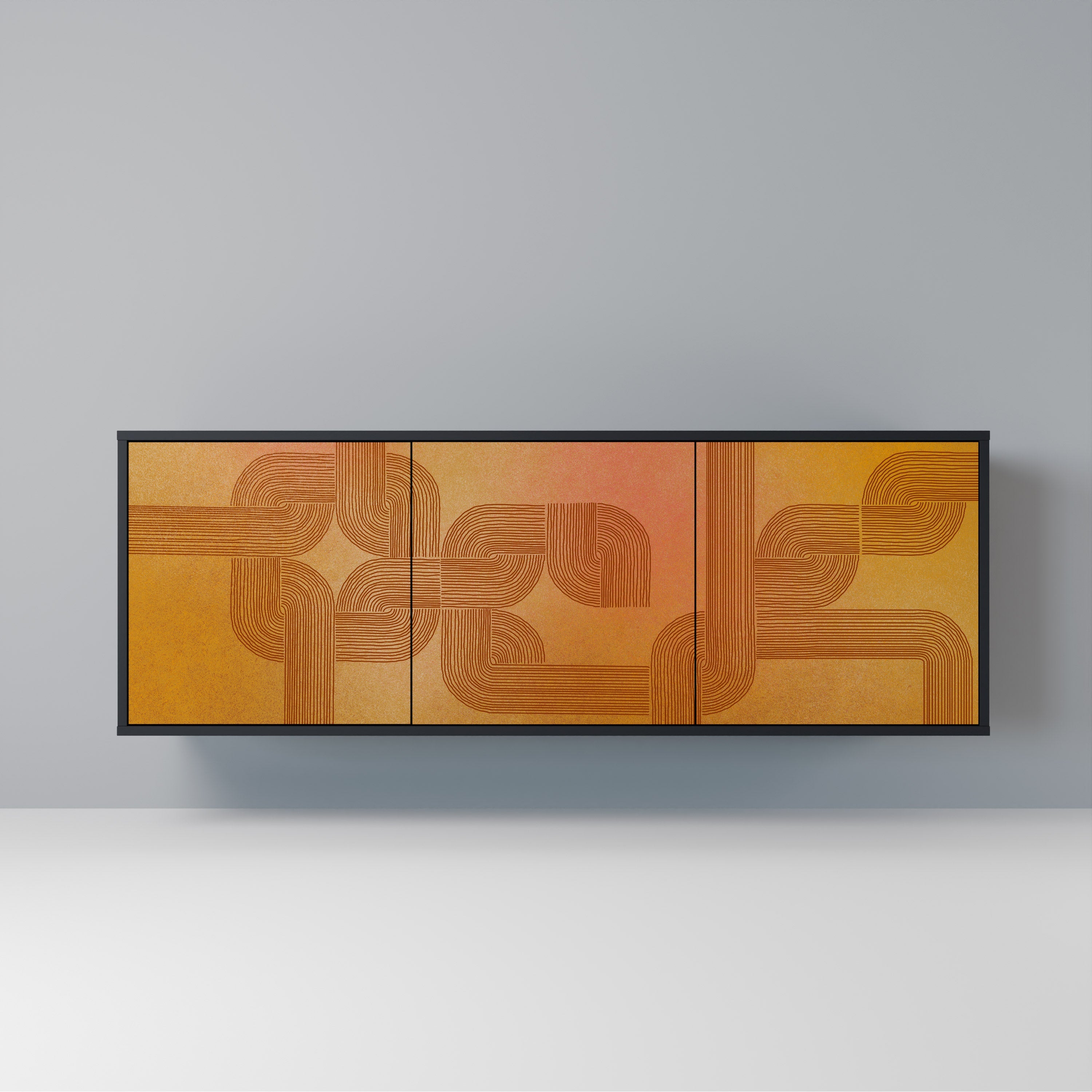 Buffet 3 portes STRENGTHENING RELATION en finition noire