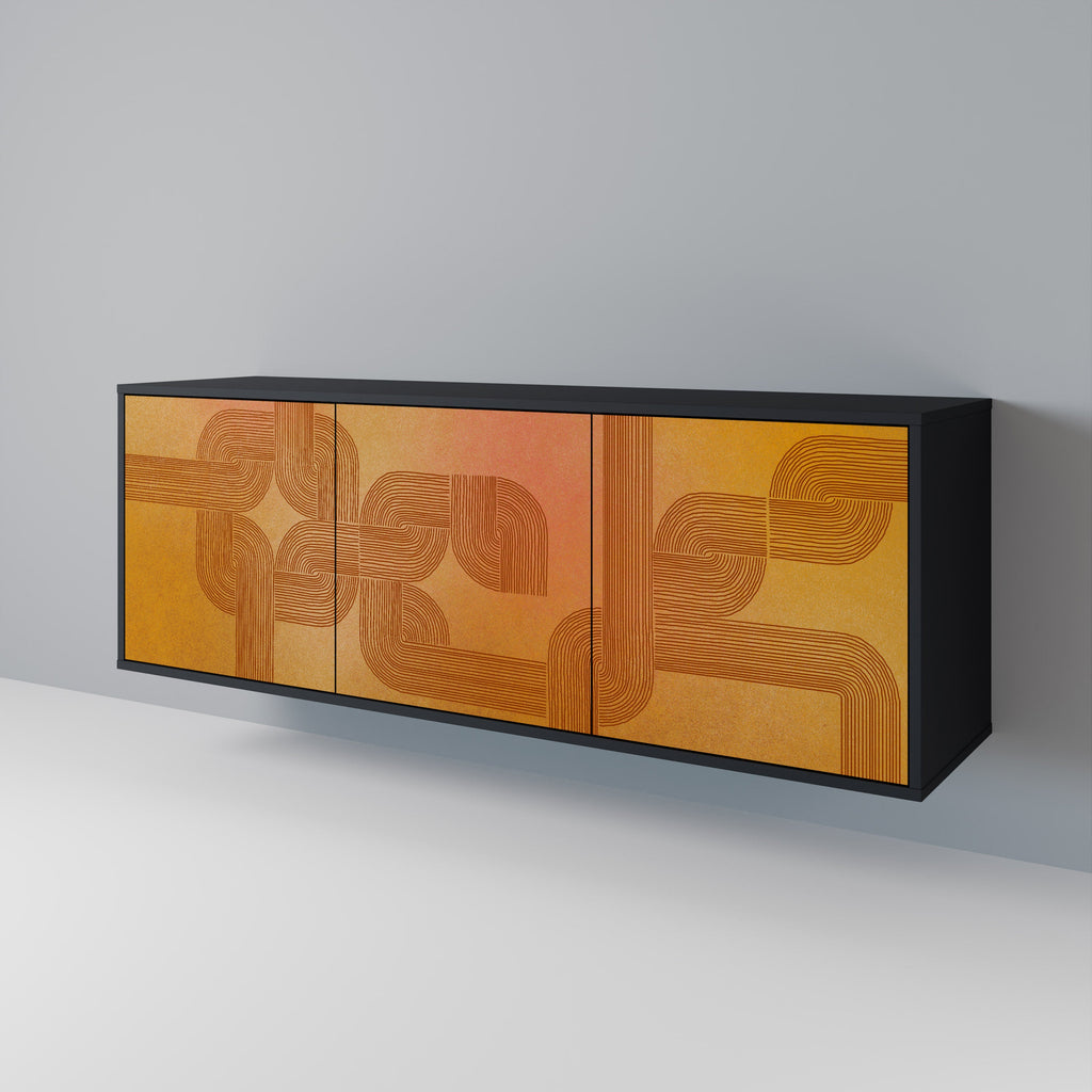 Buffet 3 portes STRENGTHENING RELATION en finition noire