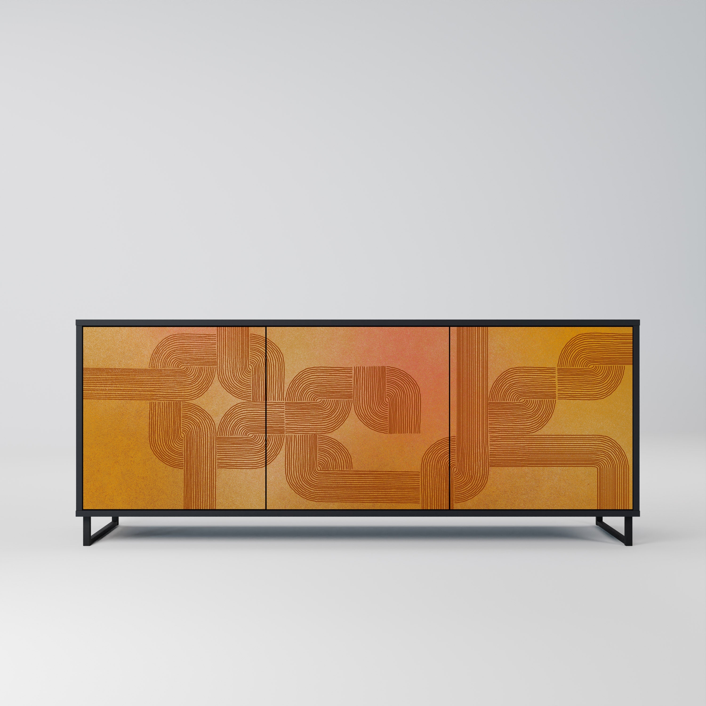 Buffet 3 portes STRENGTHENING RELATION en finition noire