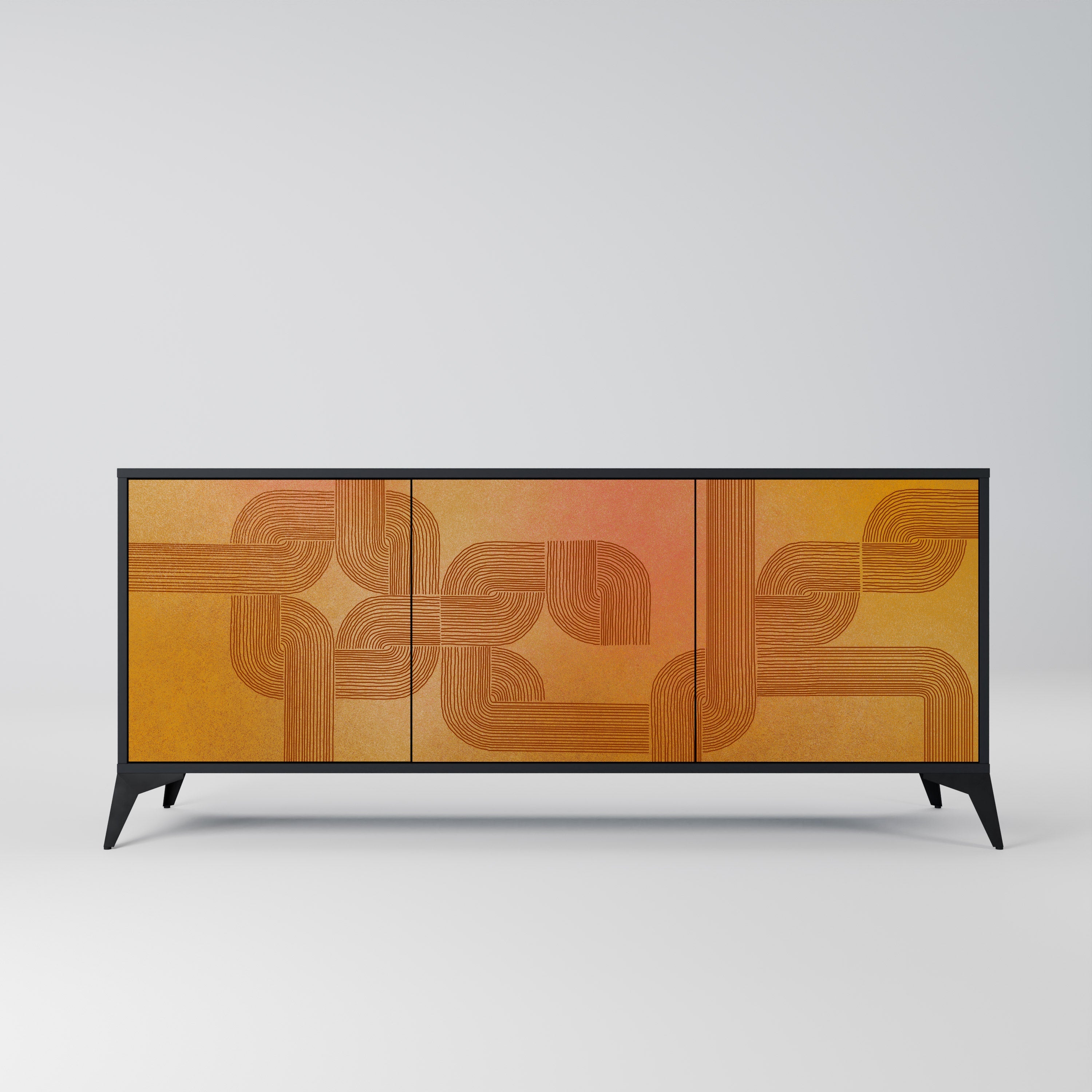 Buffet 3 portes STRENGTHENING RELATION en finition noire