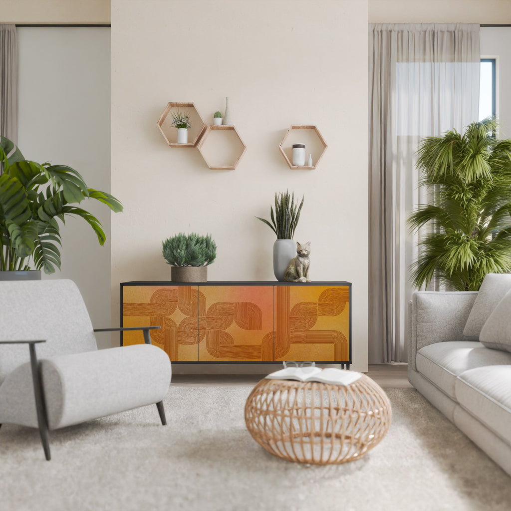 Buffet 3 portes STRENGTHENING RELATION en finition noire