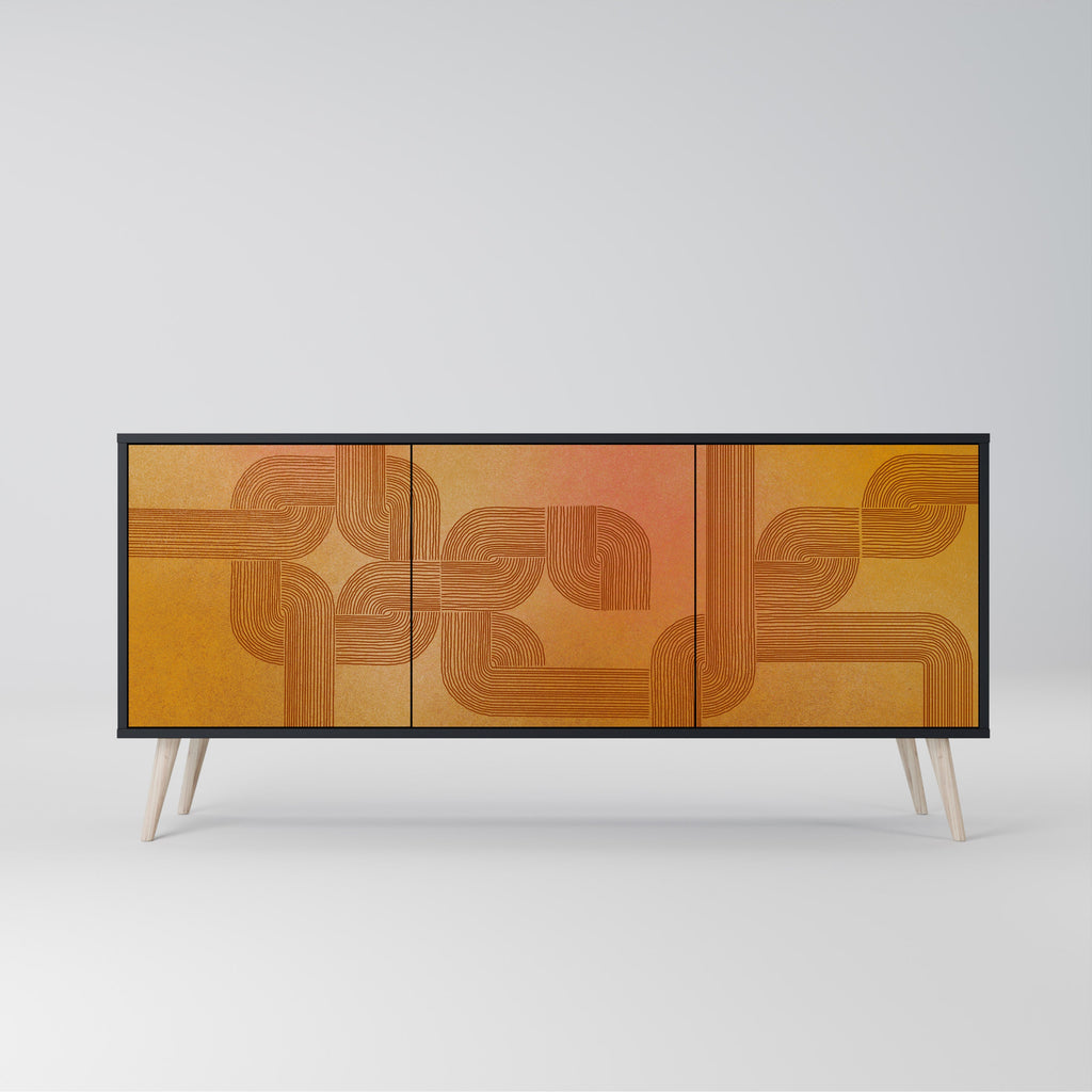 Buffet 3 portes STRENGTHENING RELATION en finition noire