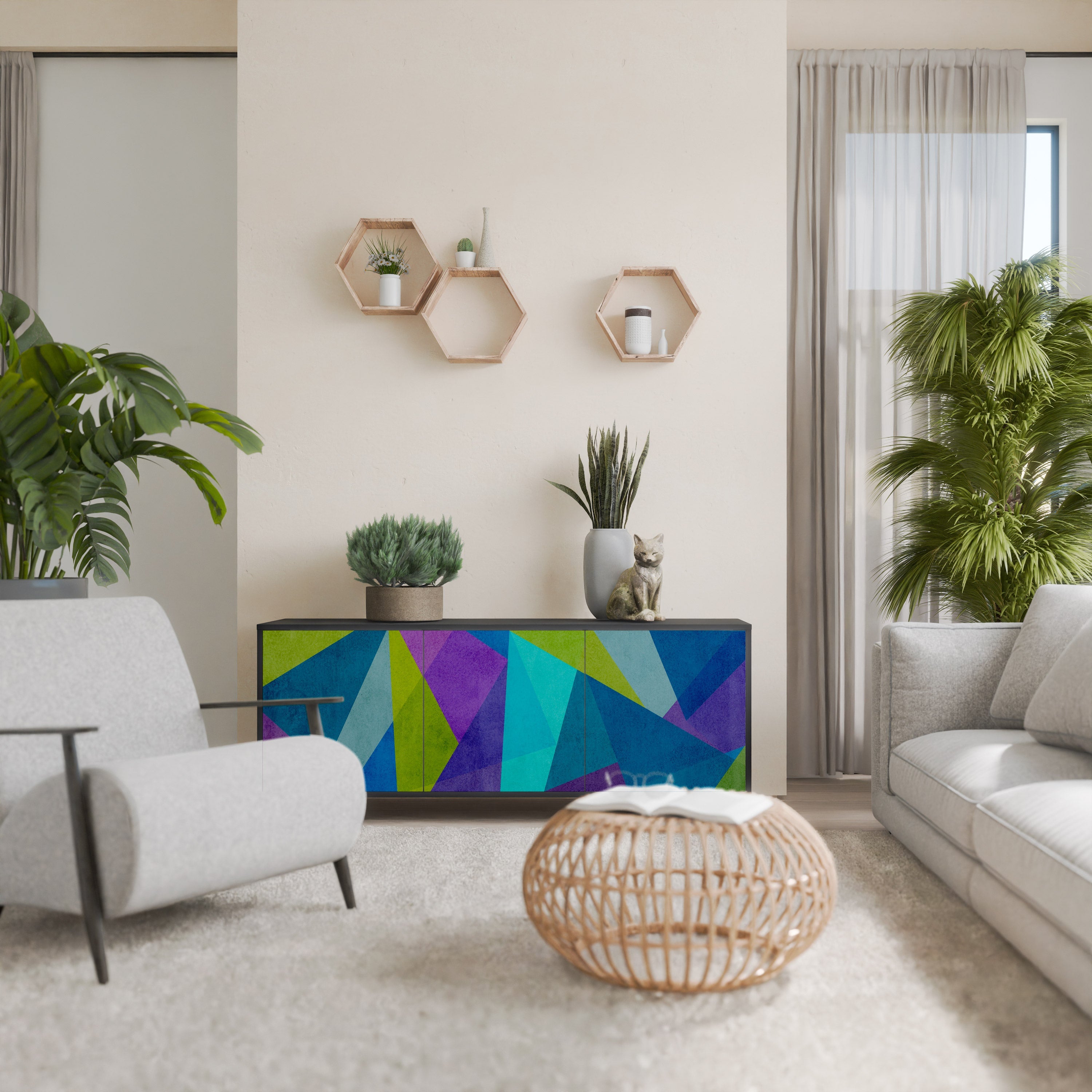 Buffet 3 portes COLD SHOWCASE en finition noire