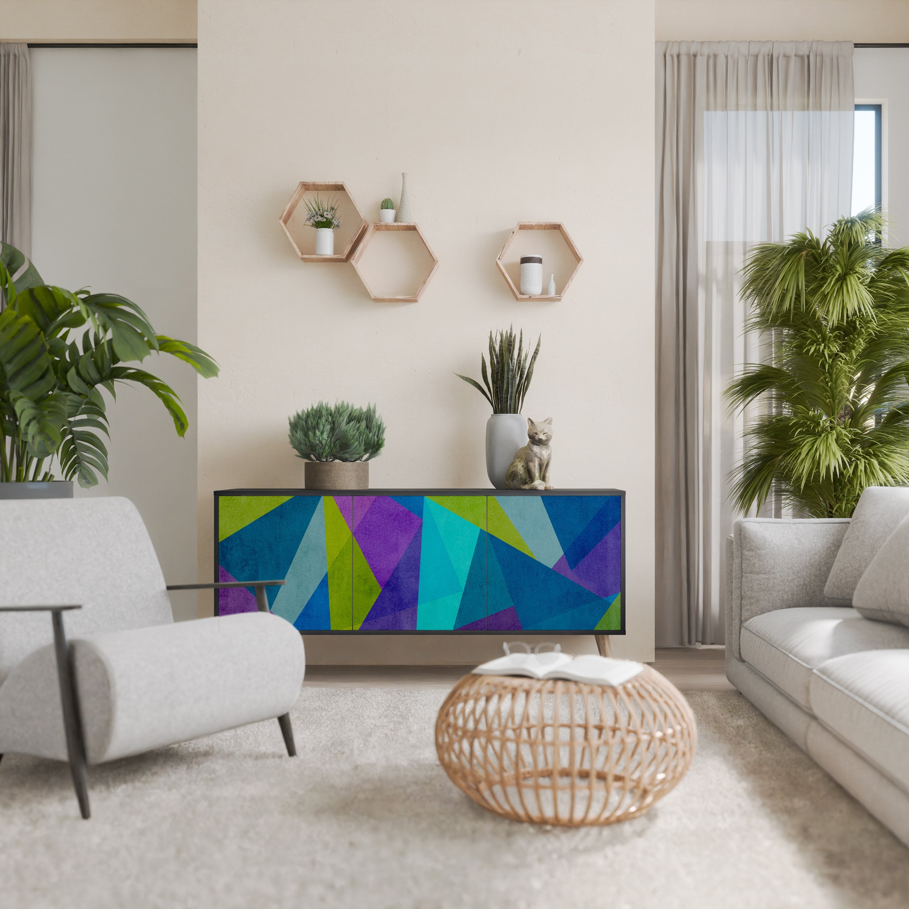 Buffet 3 portes COLD SHOWCASE en finition noire