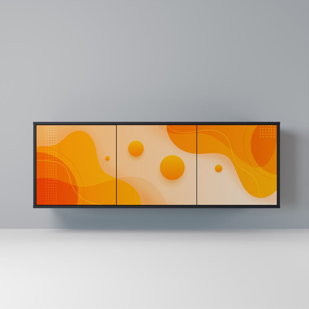 Buffet 3 portes ORANGE ARRANGEMENT en finition noire