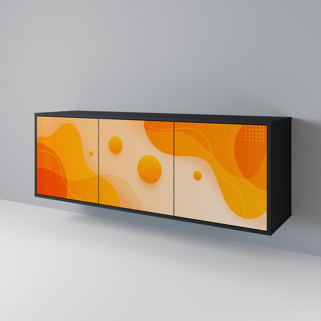 Buffet 3 portes ORANGE ARRANGEMENT en finition noire