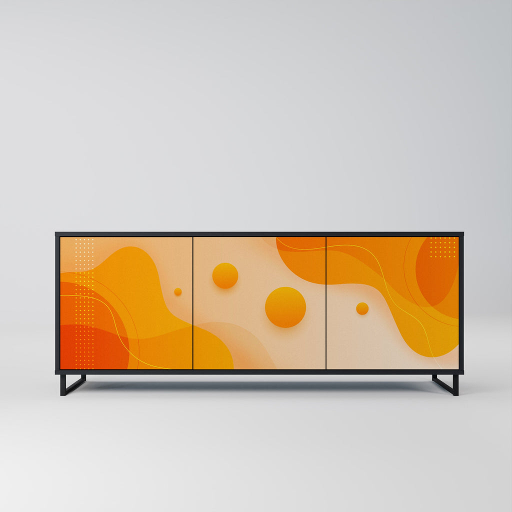 Buffet 3 portes ORANGE ARRANGEMENT en finition noire