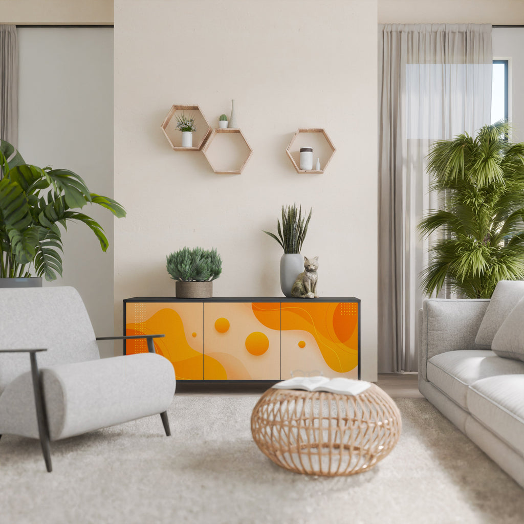 Buffet 3 portes ORANGE ARRANGEMENT en finition noire