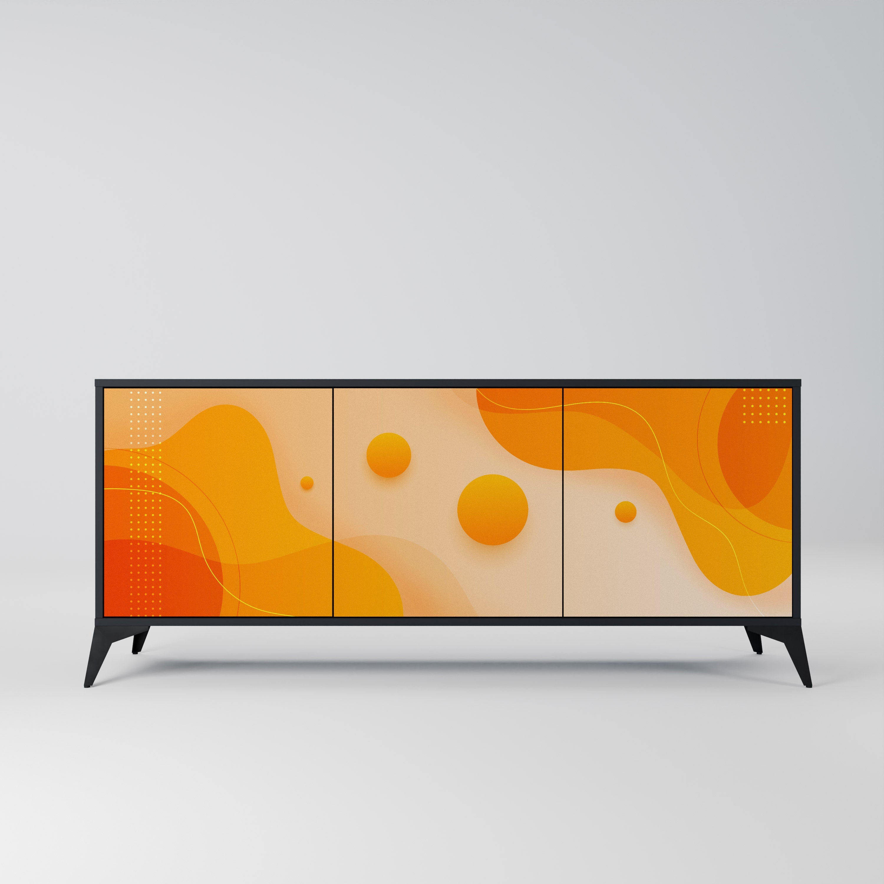 Buffet 3 portes ORANGE ARRANGEMENT en finition noire