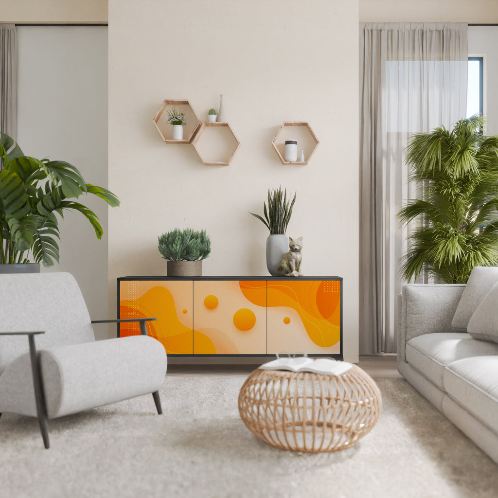 Buffet 3 portes ORANGE ARRANGEMENT en finition noire