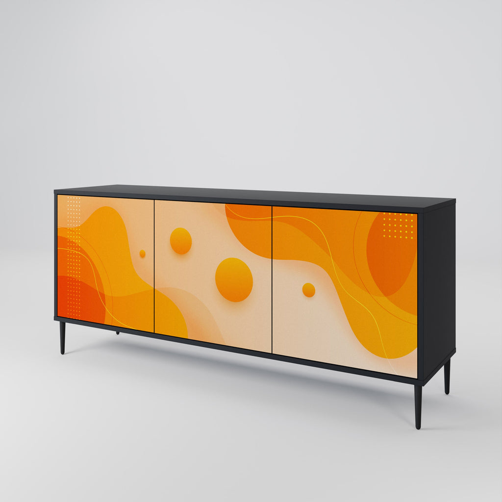 Buffet 3 portes ORANGE ARRANGEMENT en finition noire