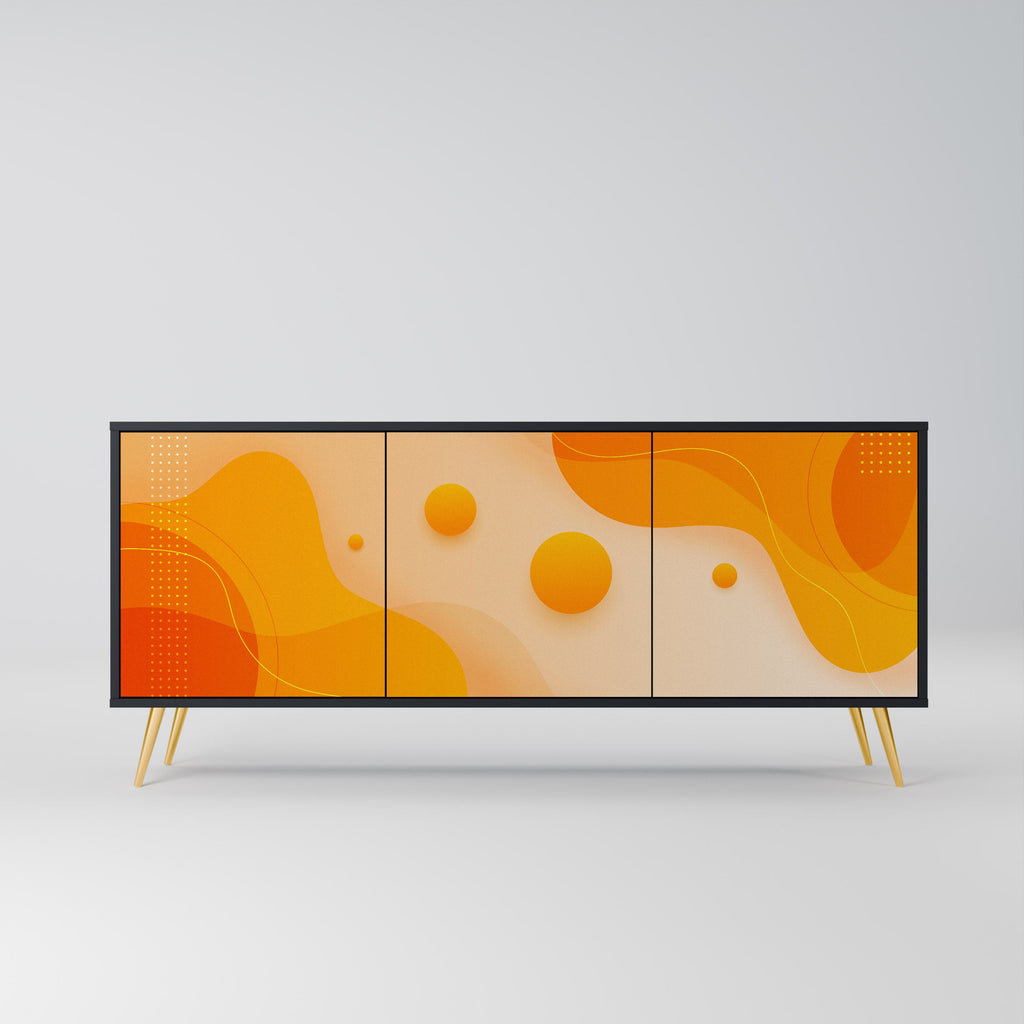 Buffet 3 portes ORANGE ARRANGEMENT en finition noire