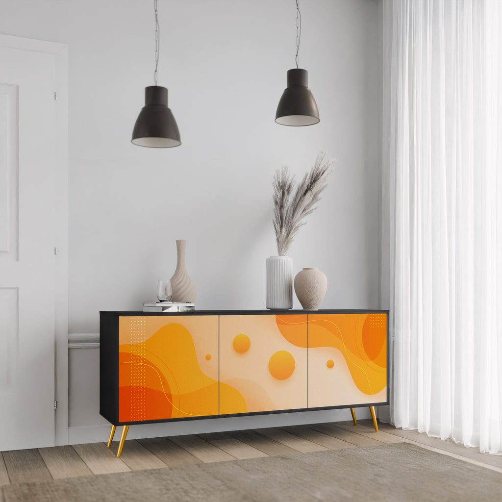Buffet 3 portes ORANGE ARRANGEMENT en finition noire