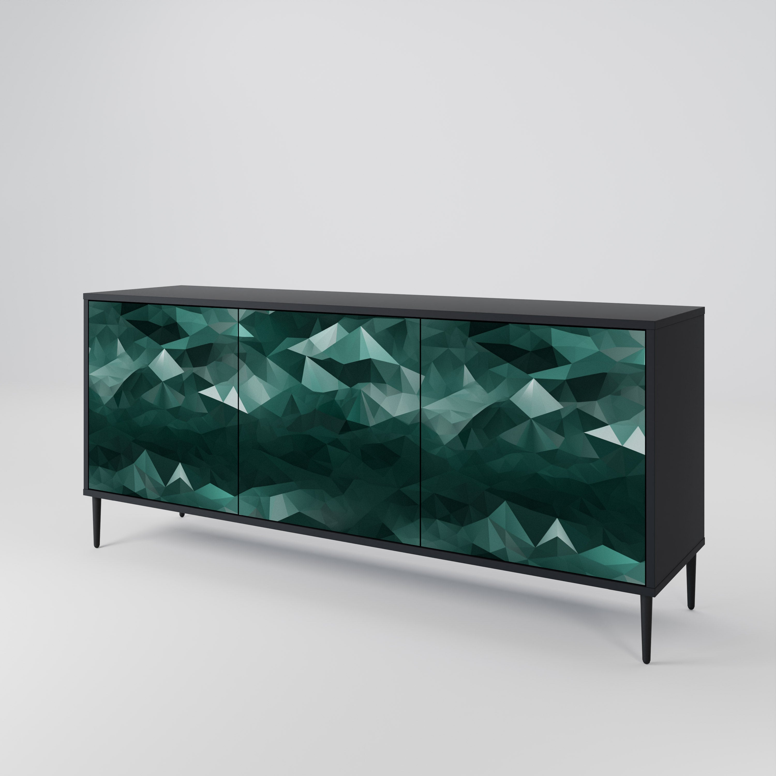 POLYGONAL FLOATING 3-Door Sideboard