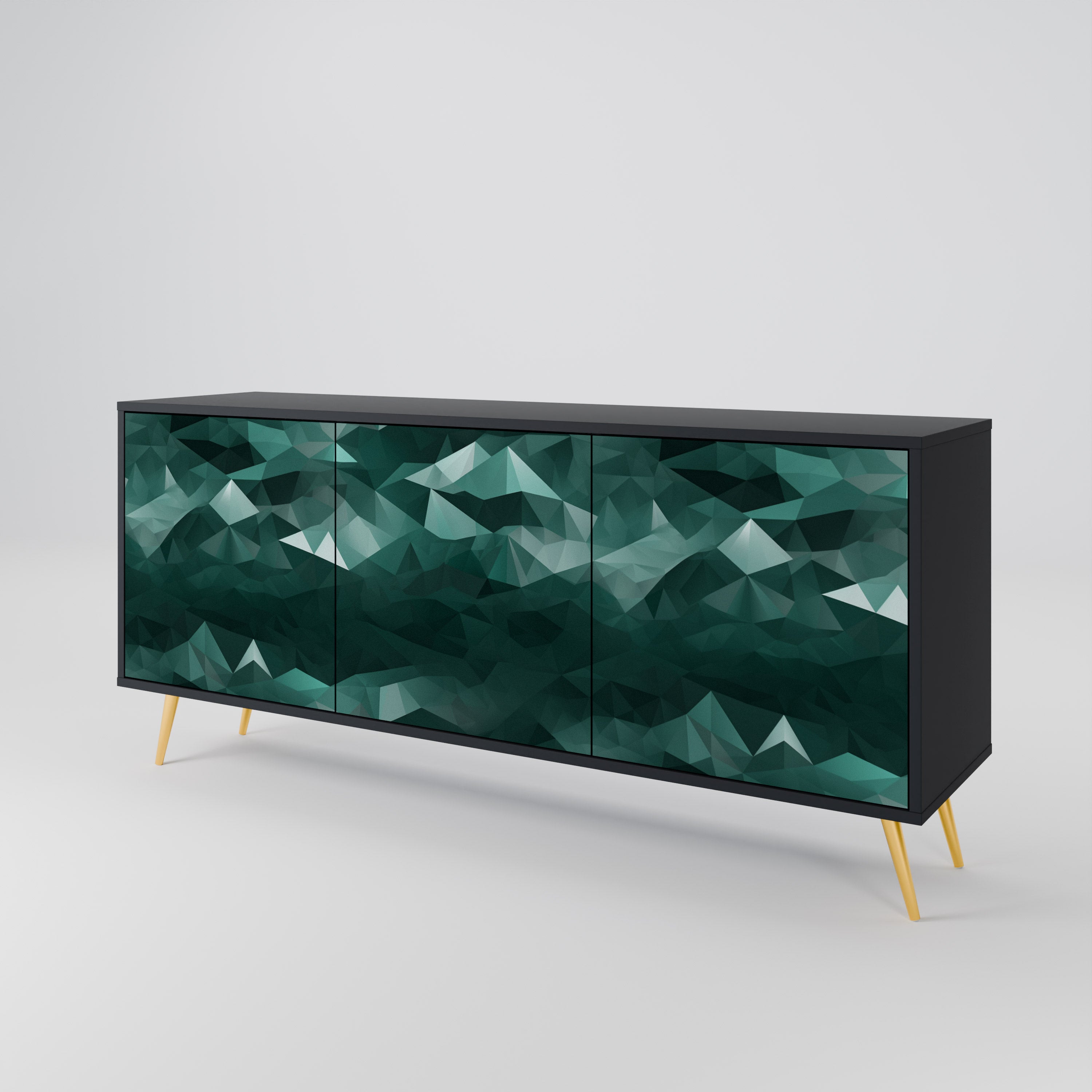 POLYGONAL FLOATING 3-Door Sideboard