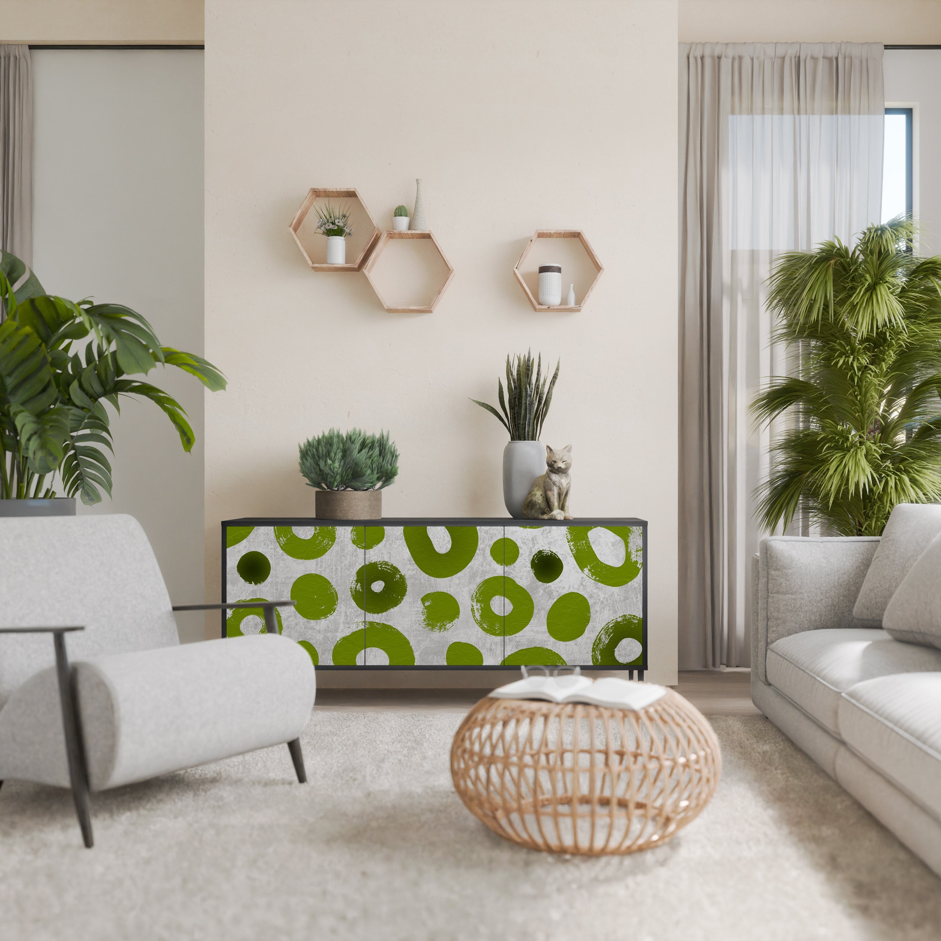 Buffet 3 portes GREEN RHAPSODY finition noire