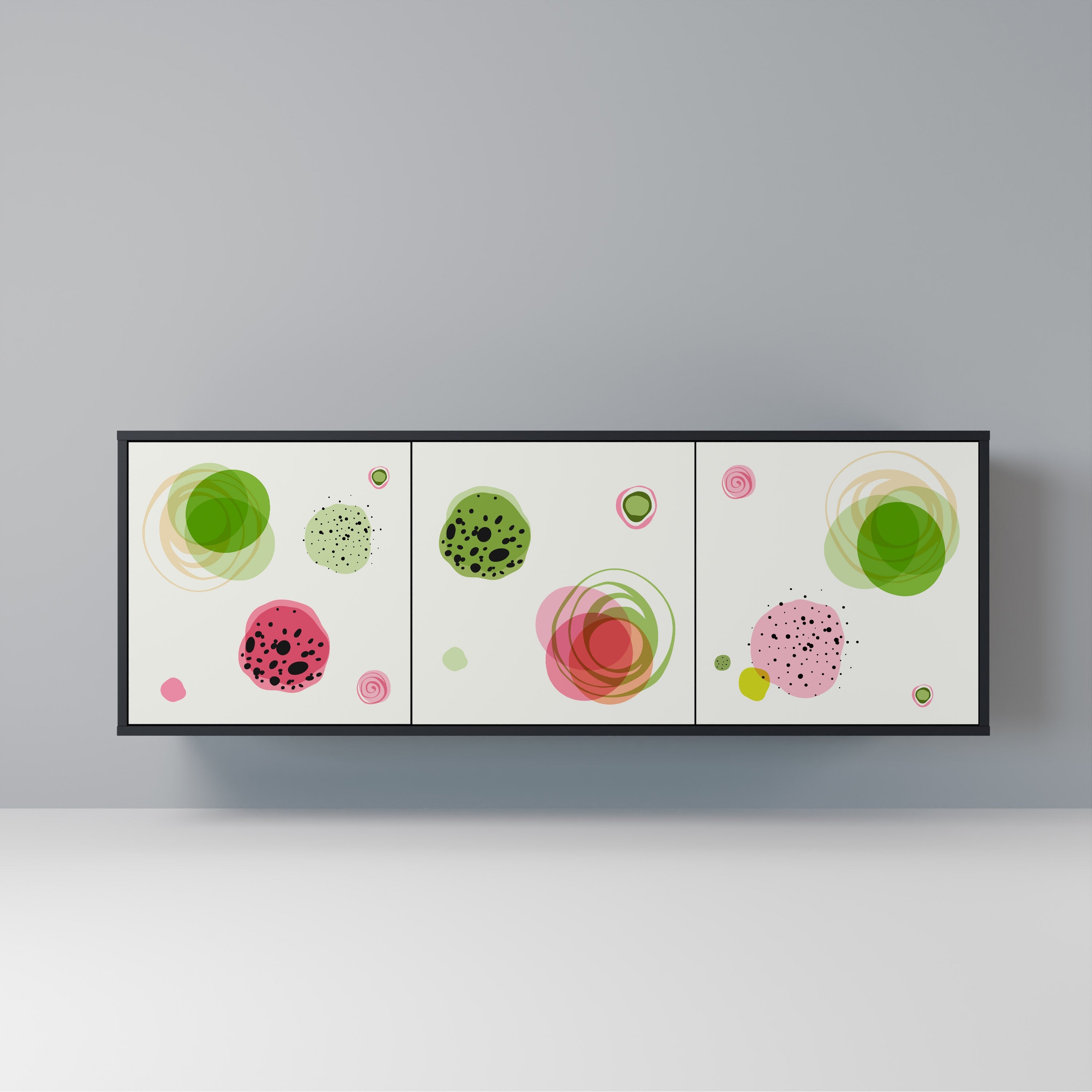 Buffet 3 portes COLORFUL COSMOS finition noire