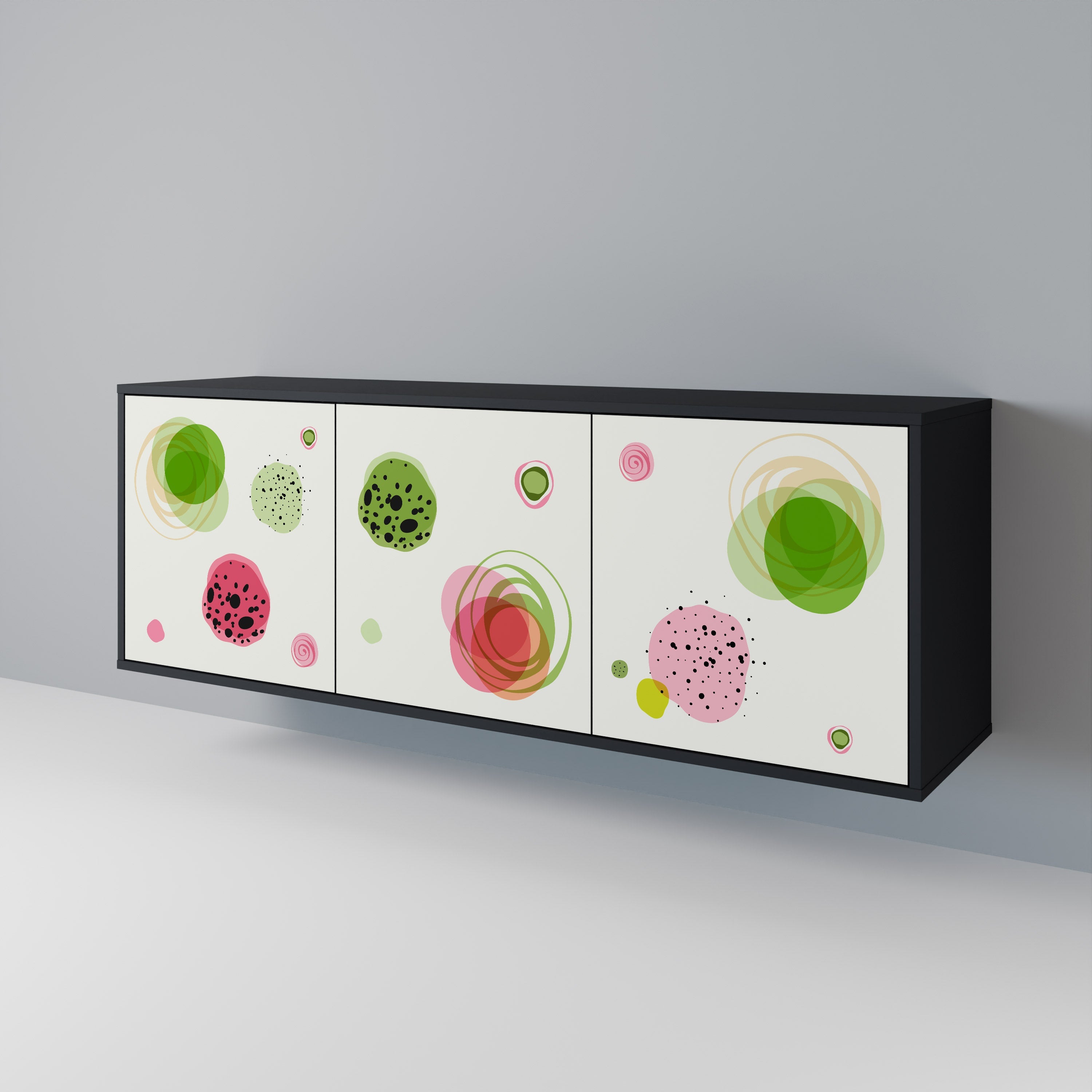 Buffet 3 portes COLORFUL COSMOS finition noire
