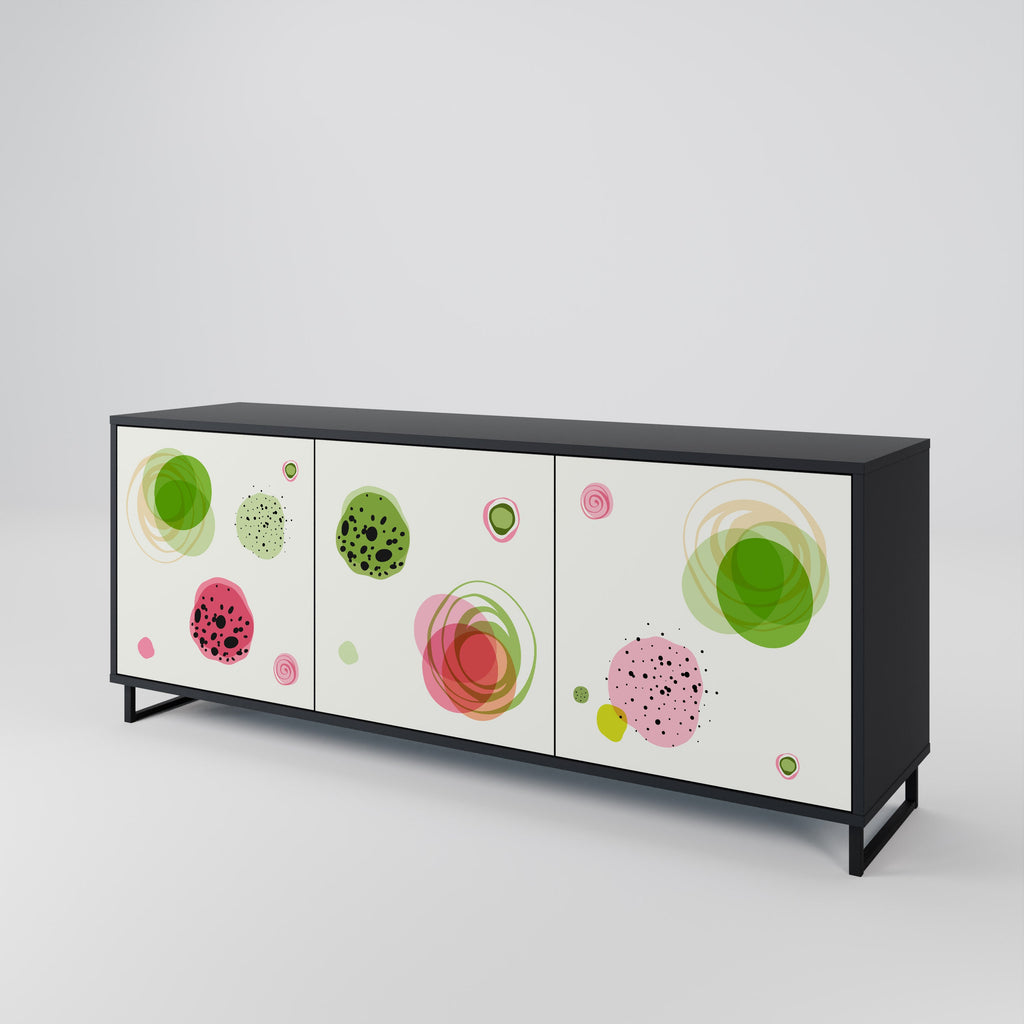 Buffet 3 portes COLORFUL COSMOS finition noire