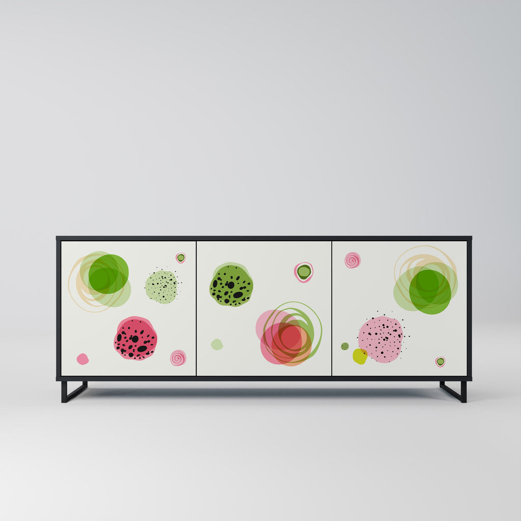 Buffet 3 portes COLORFUL COSMOS finition noire