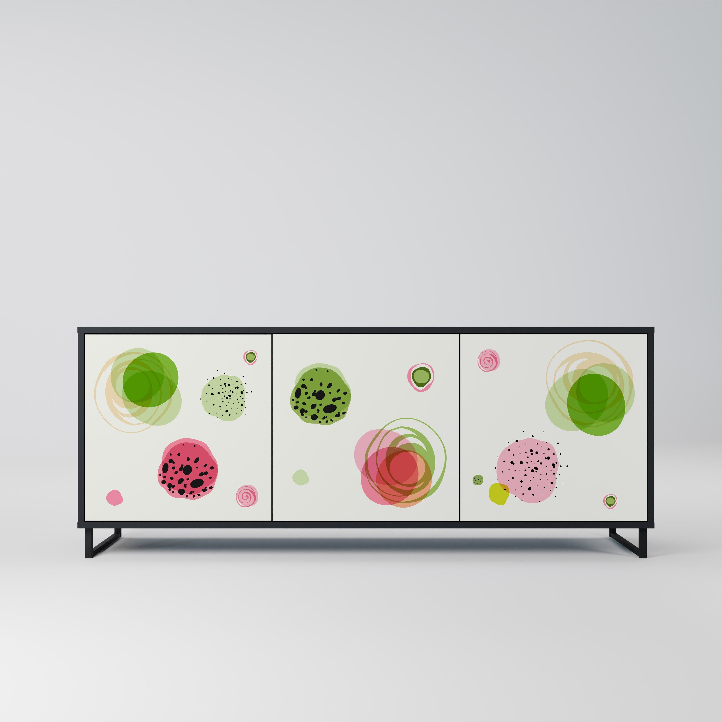 Buffet 3 portes COLORFUL COSMOS finition noire