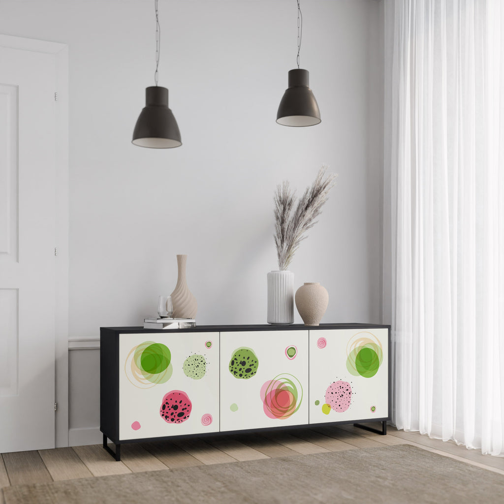 Buffet 3 portes COLORFUL COSMOS finition noire