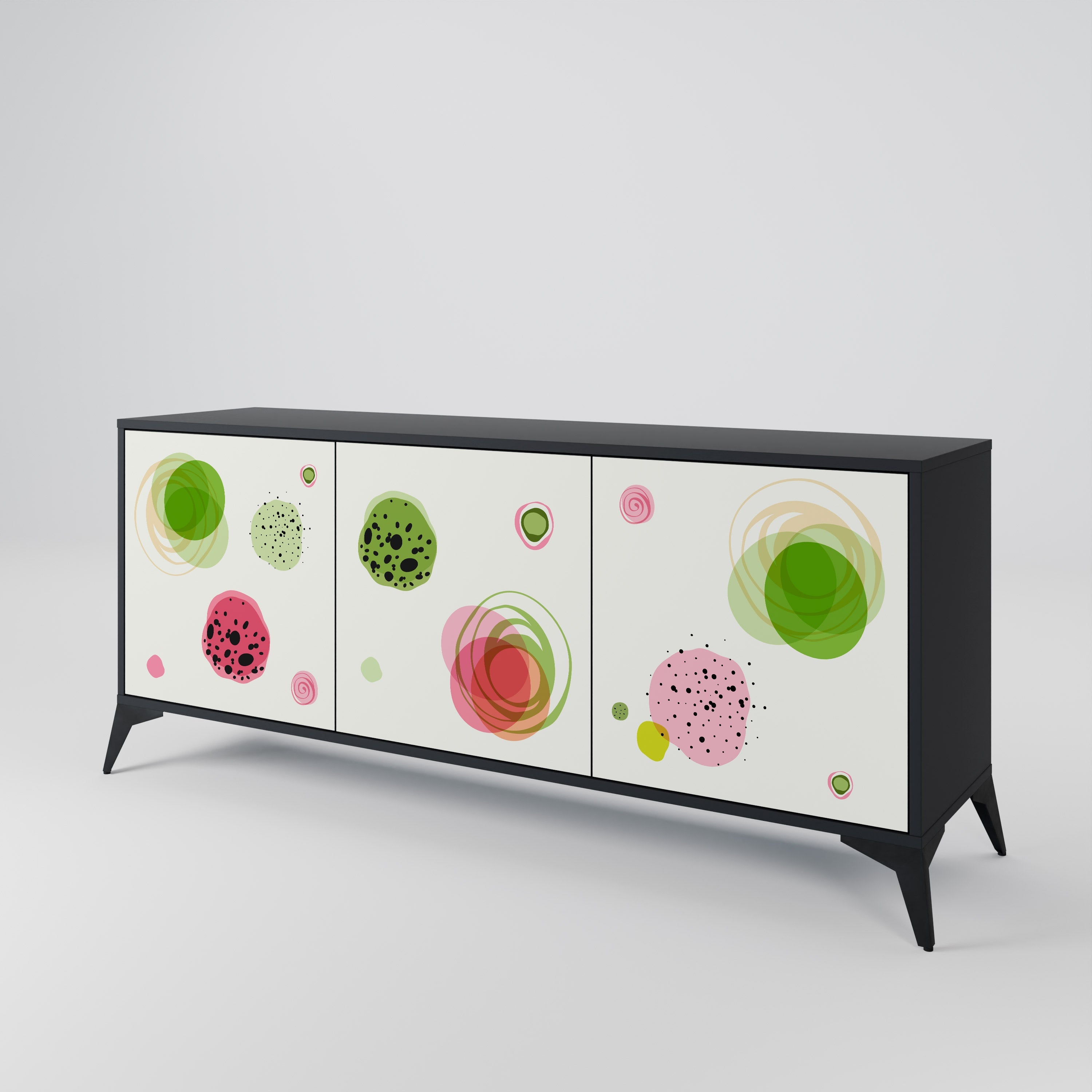 Buffet 3 portes COLORFUL COSMOS finition noire