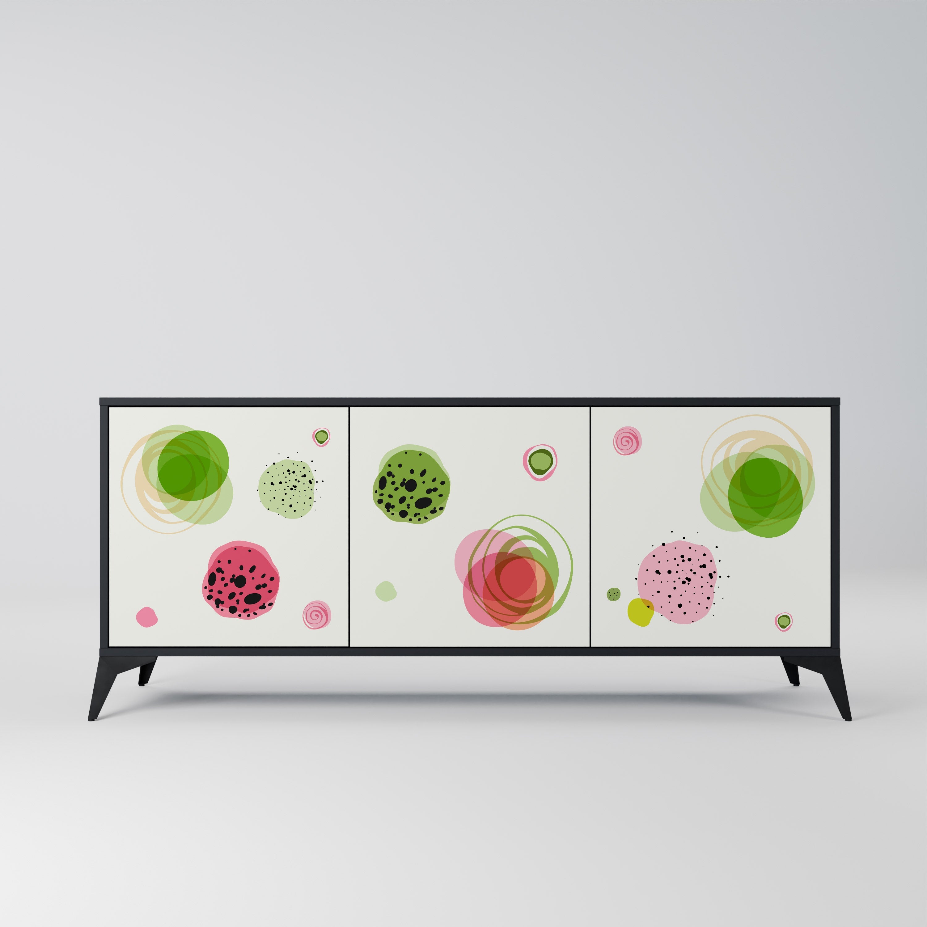 Buffet 3 portes COLORFUL COSMOS finition noire