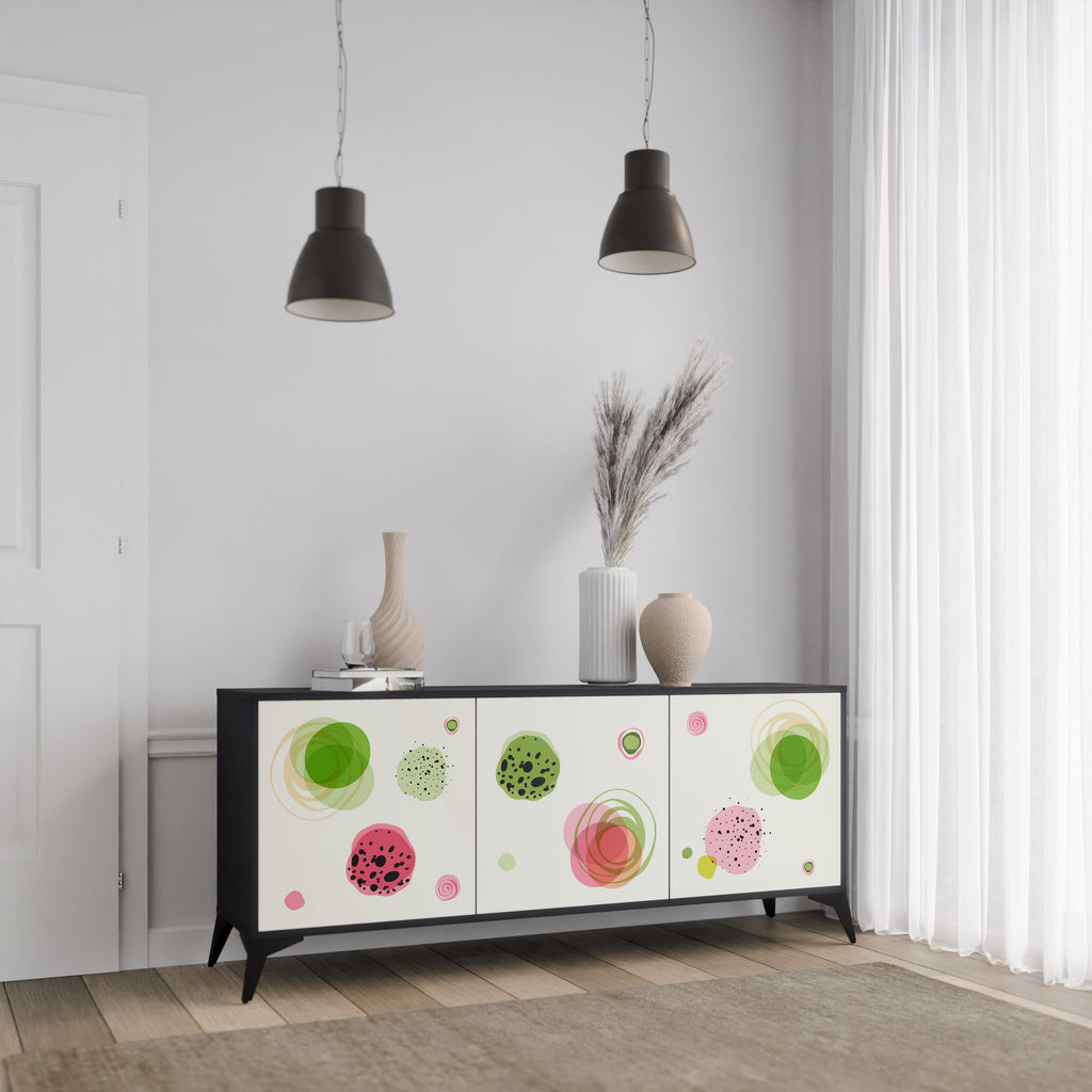 Buffet 3 portes COLORFUL COSMOS finition noire