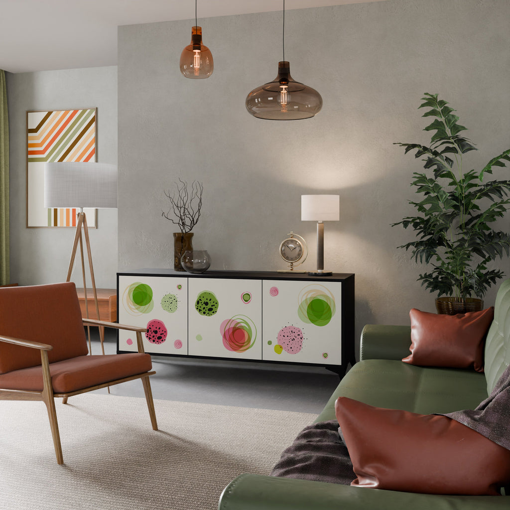 Buffet 3 portes COLORFUL COSMOS finition noire