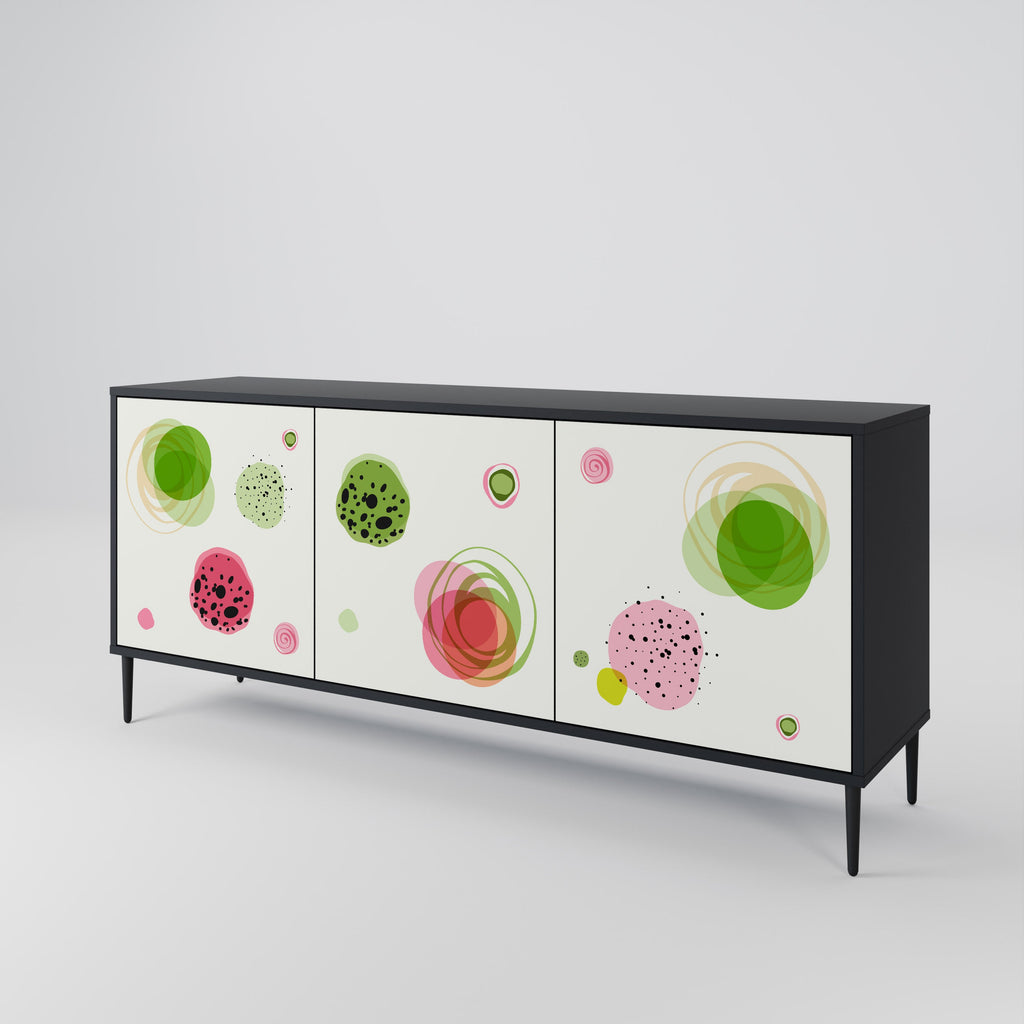 Buffet 3 portes COLORFUL COSMOS finition noire
