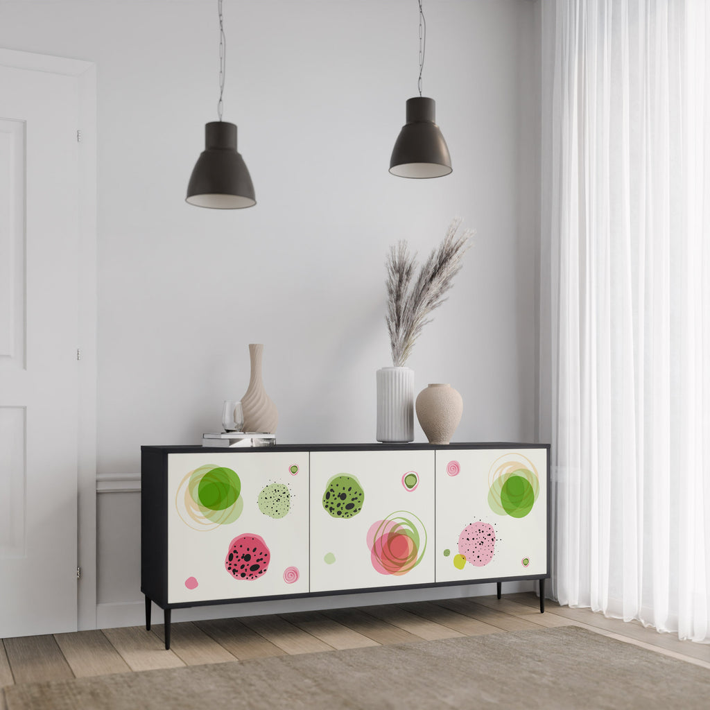 Buffet 3 portes COLORFUL COSMOS finition noire