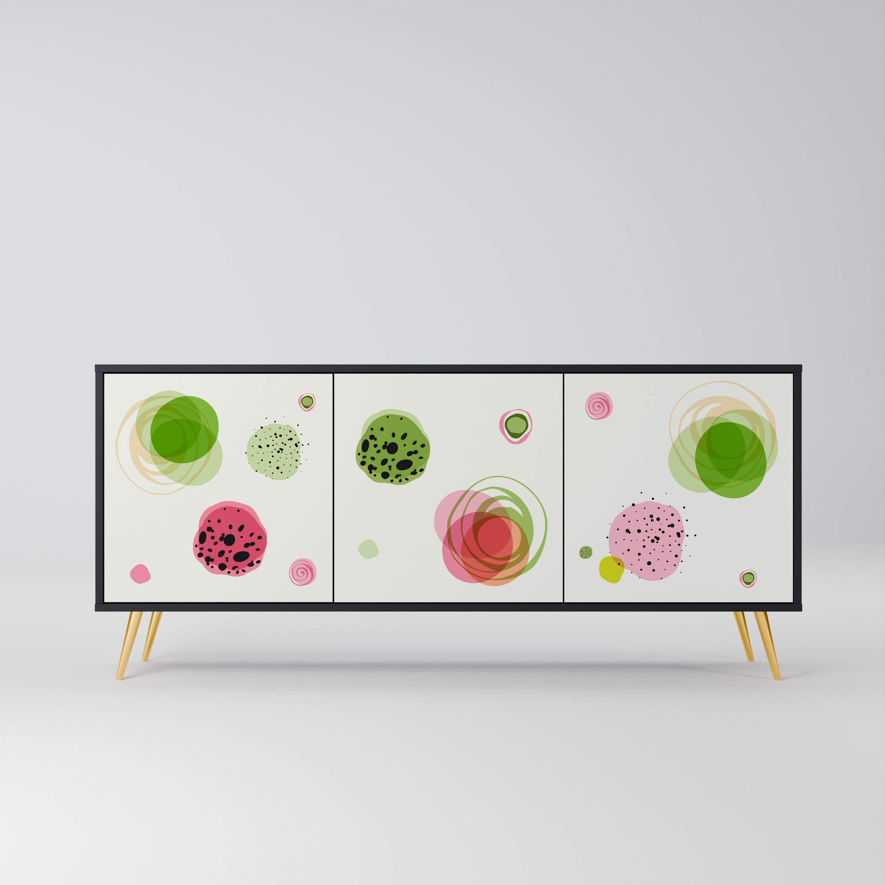 Buffet 3 portes COLORFUL COSMOS finition noire