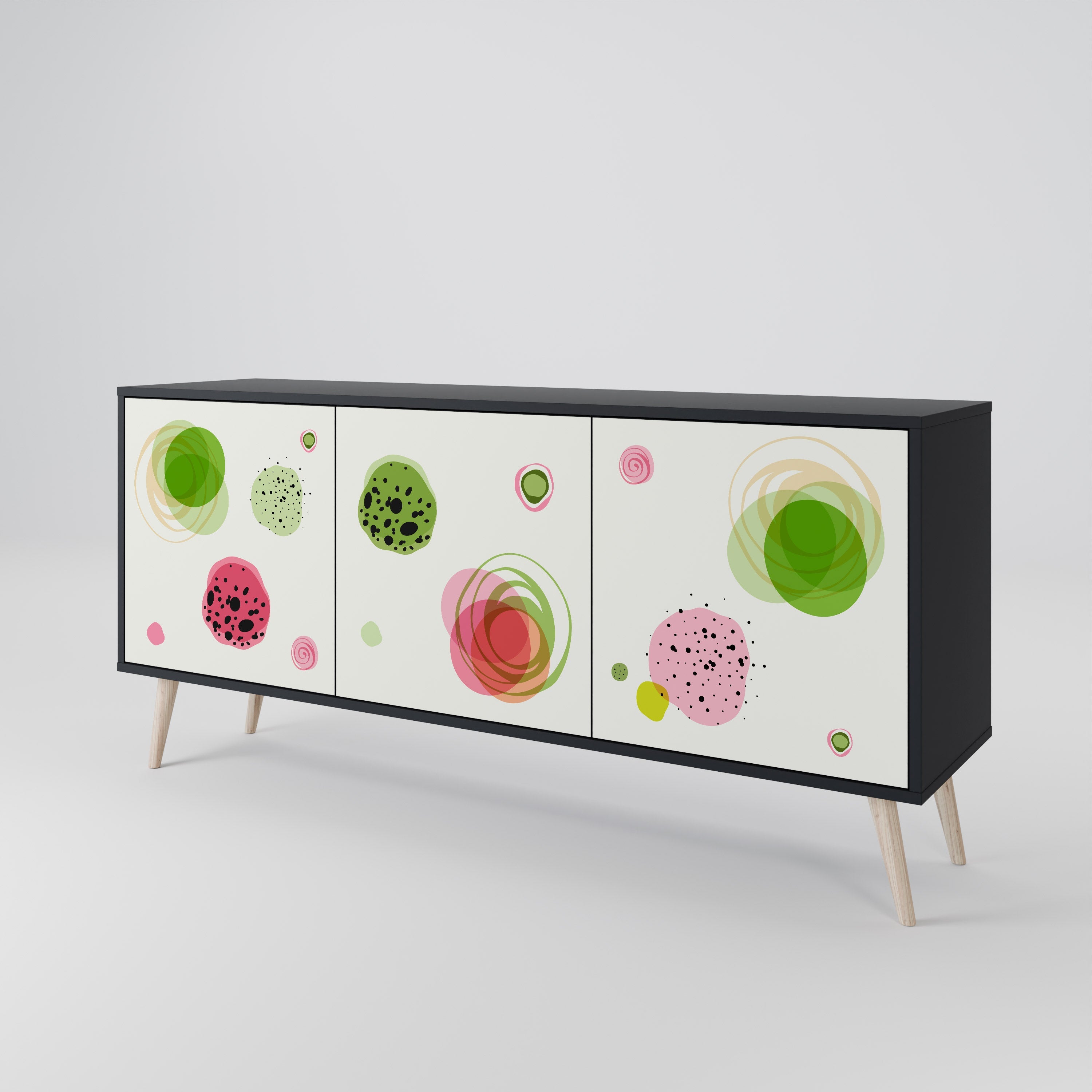 Buffet 3 portes COLORFUL COSMOS finition noire