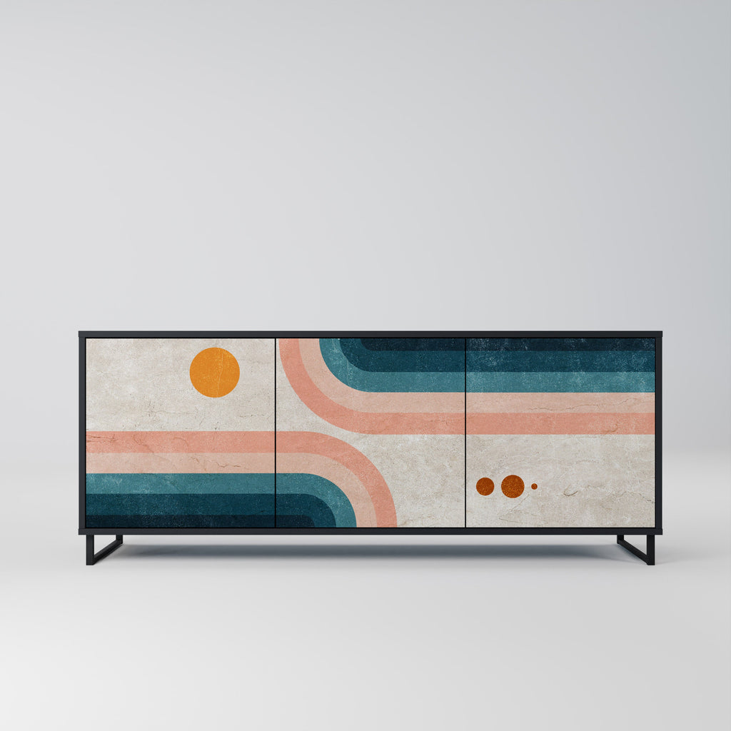 Buffet 3 portes TWO HALVES en finition noire