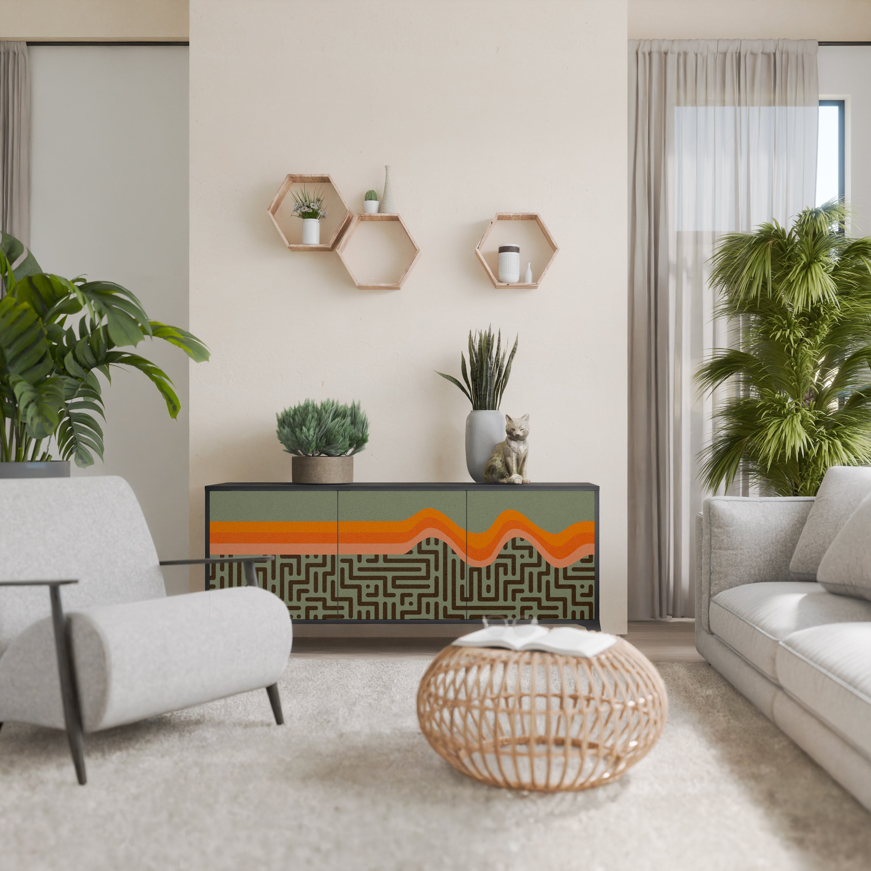 Buffet 3 portes SIMPLE SOLUTIONS en finition noire